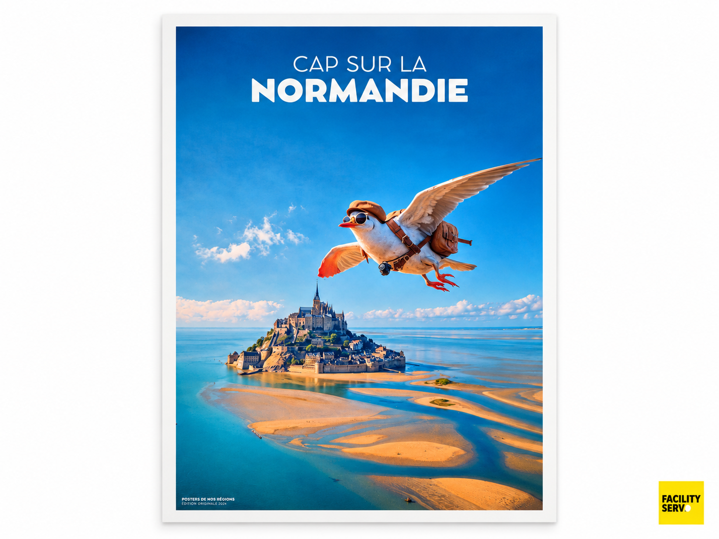 Affiche A4 — Humour normand « Cap sur la Normandie »