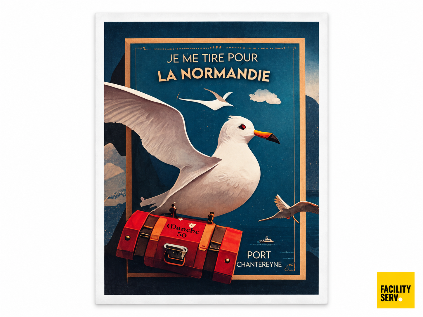 Affiche A4 — Humour normand « Je me tire pour la Normandie »