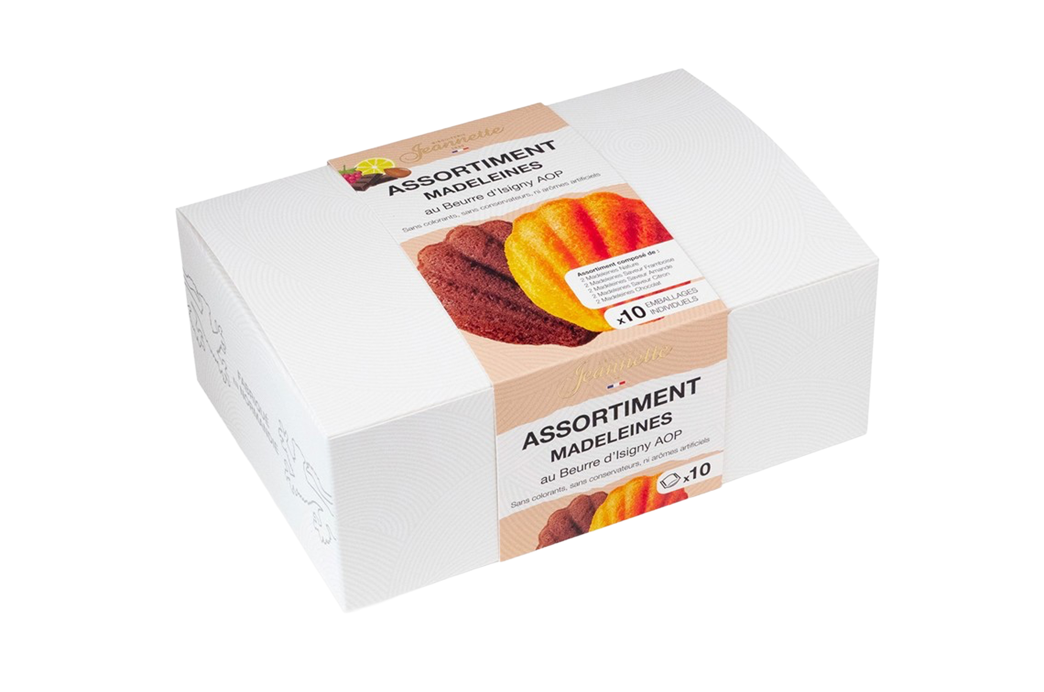 Assortiment de Madeleines – Boîte Blanche 250g – Biscuiterie Jeannette