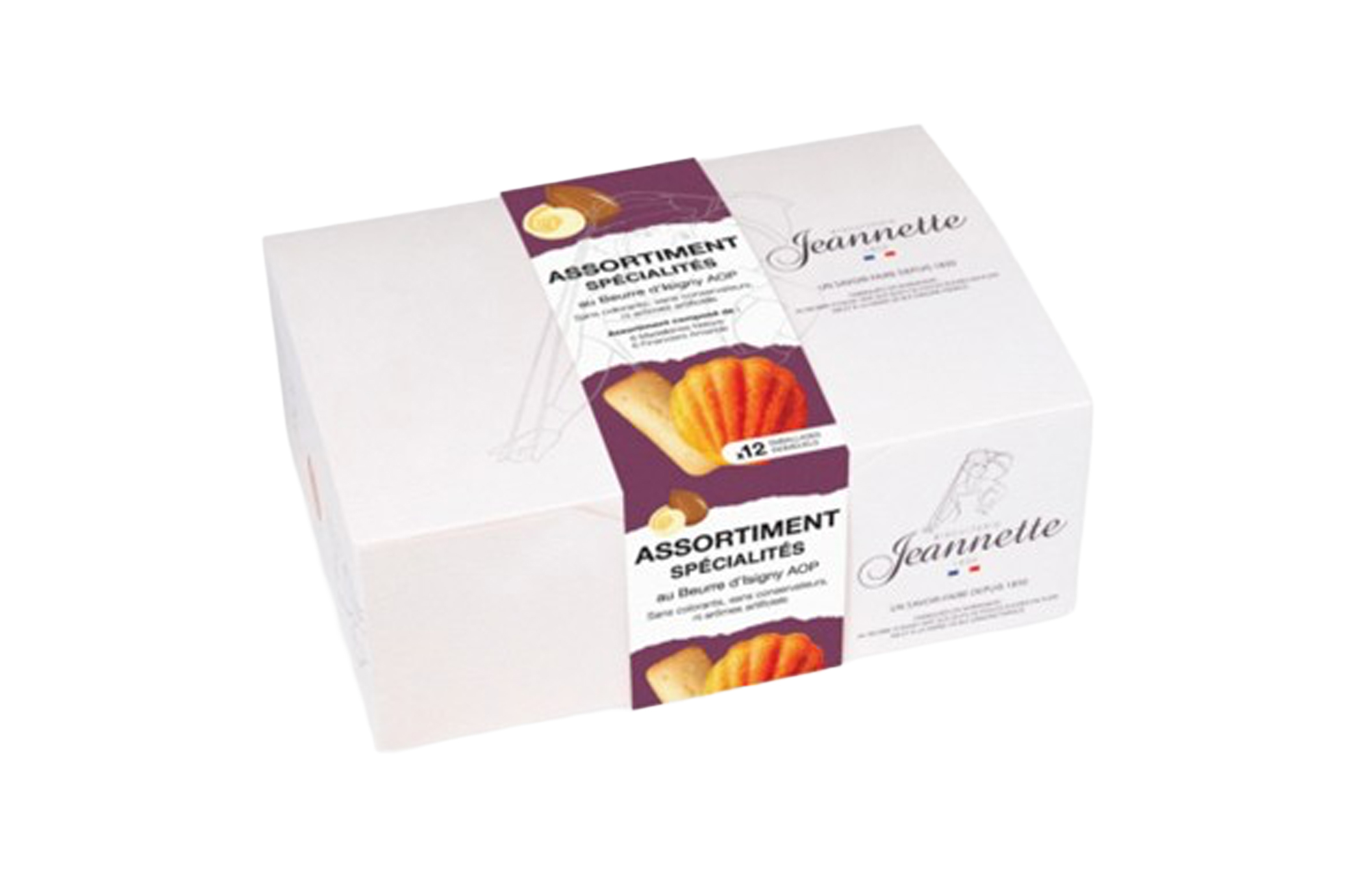 Assortiment Spécialités  Nature – Boîte Blanche 300g – Biscuiterie Jeannette