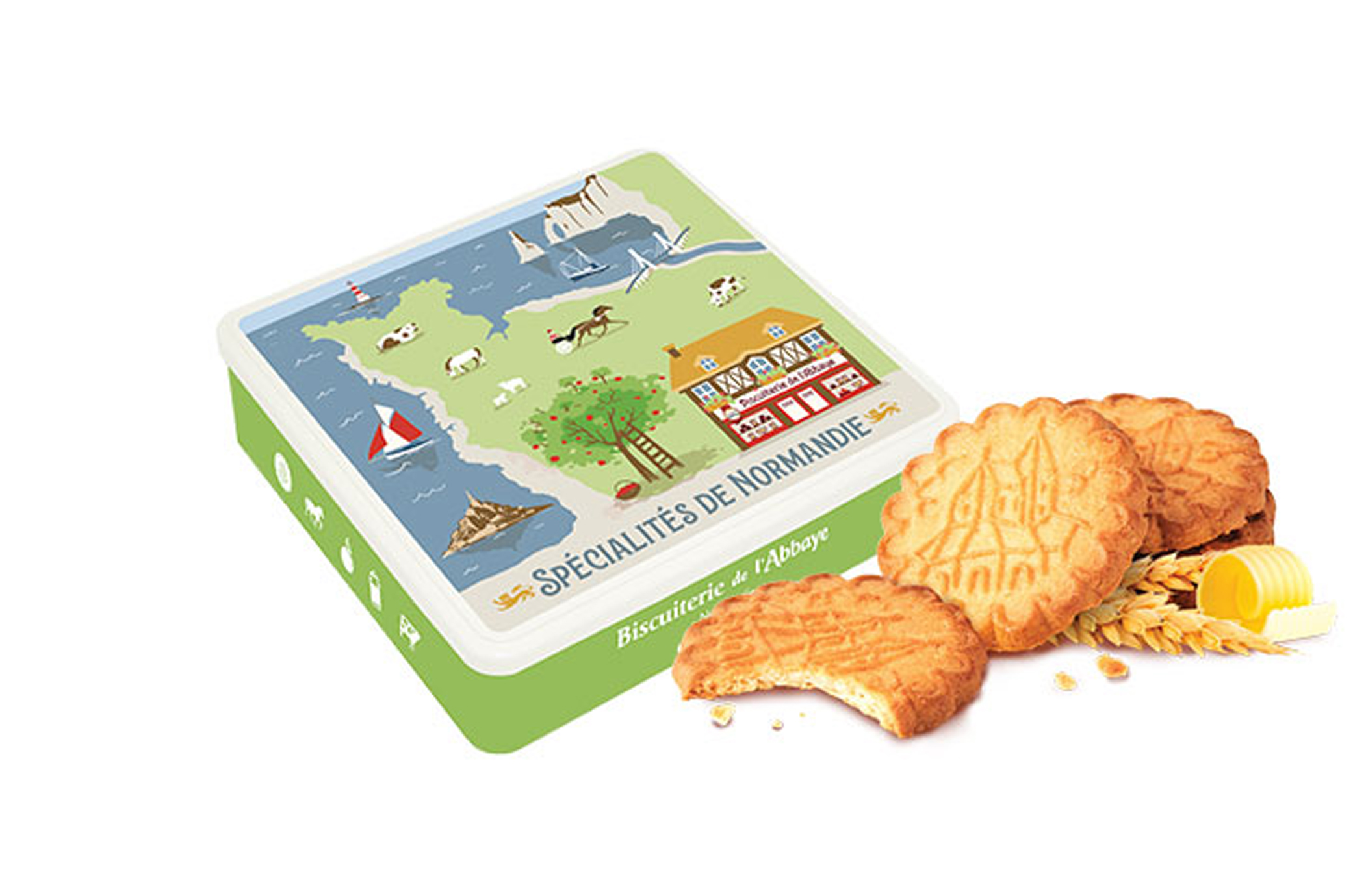 Boîte Biscuits “Spécialités de Normandie” 600g – Biscuiterie de l'Abbaye