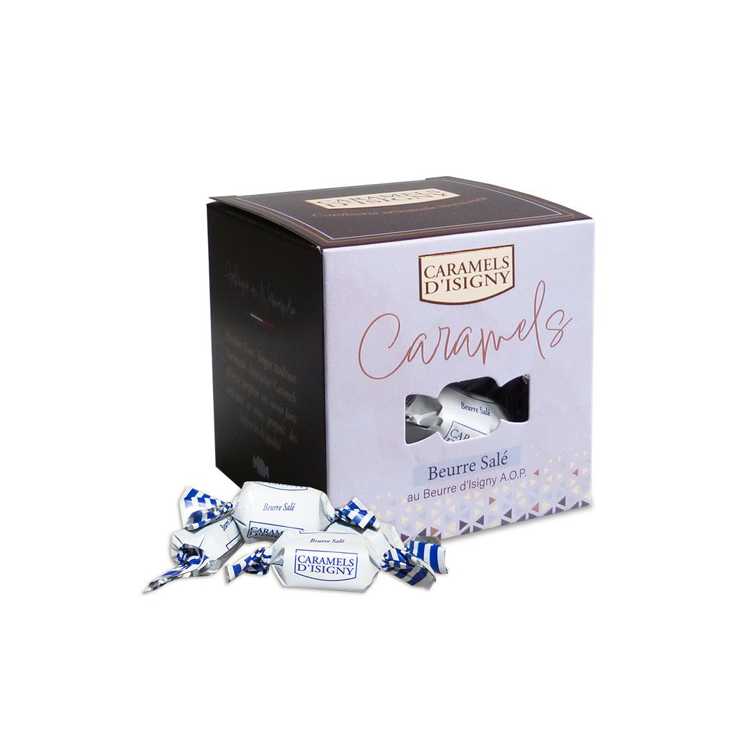 Boite cube Caramels Tendres au Beurre Salé d'Isigny A.O.P. – 100 g