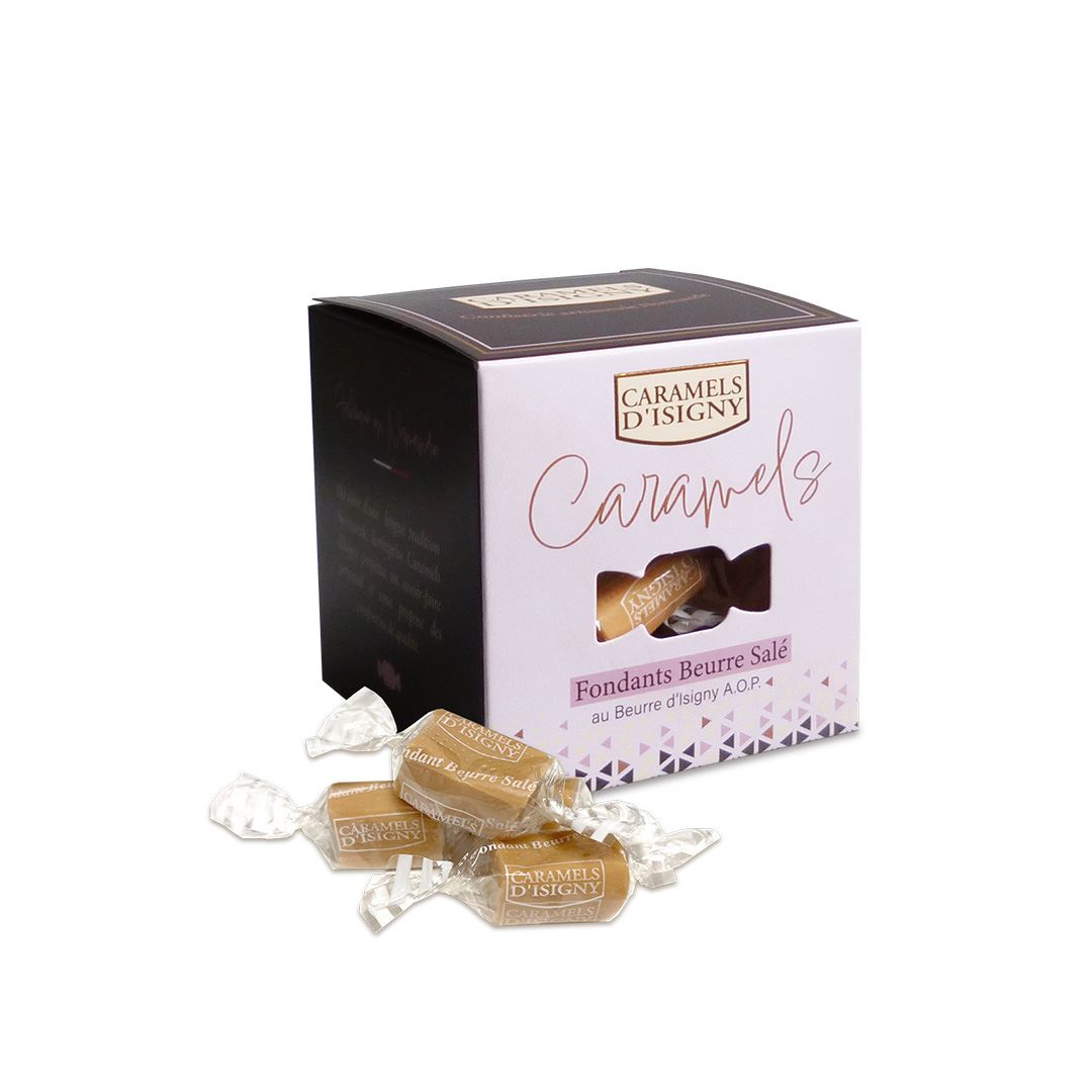 Boîte cube Fondants au Beurre Salé d'Isigny A.O.P. – 100 g