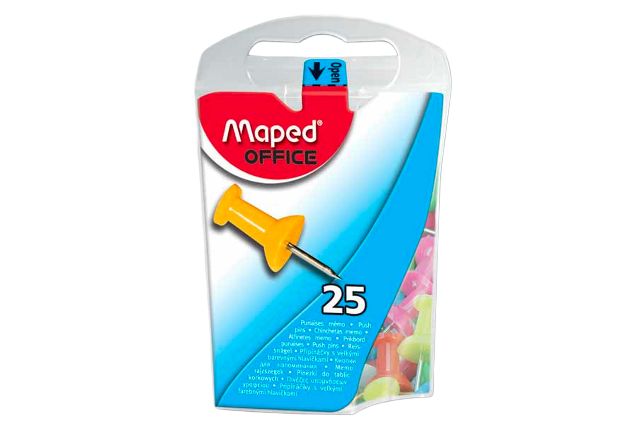 📌 Boîte de 25 punaises Mémo 10 mm – Coloris assortis – Maped
