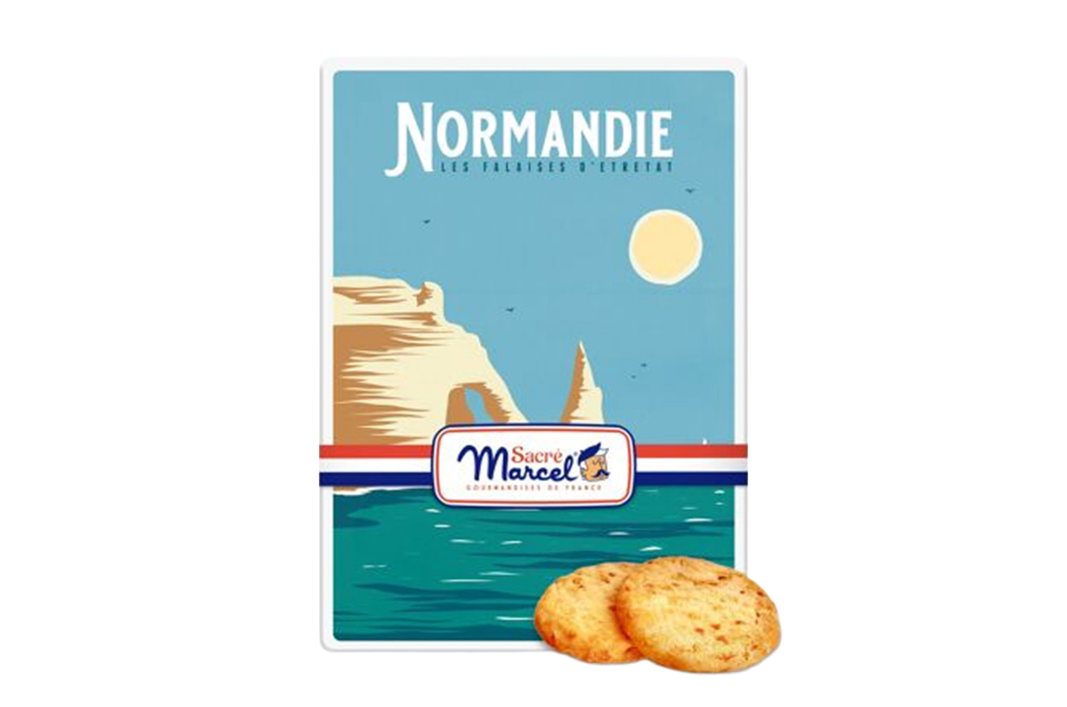 🍏 Boîte métal “Falaise de Normandie” – Sablés à la pomme | Sacré Marcel