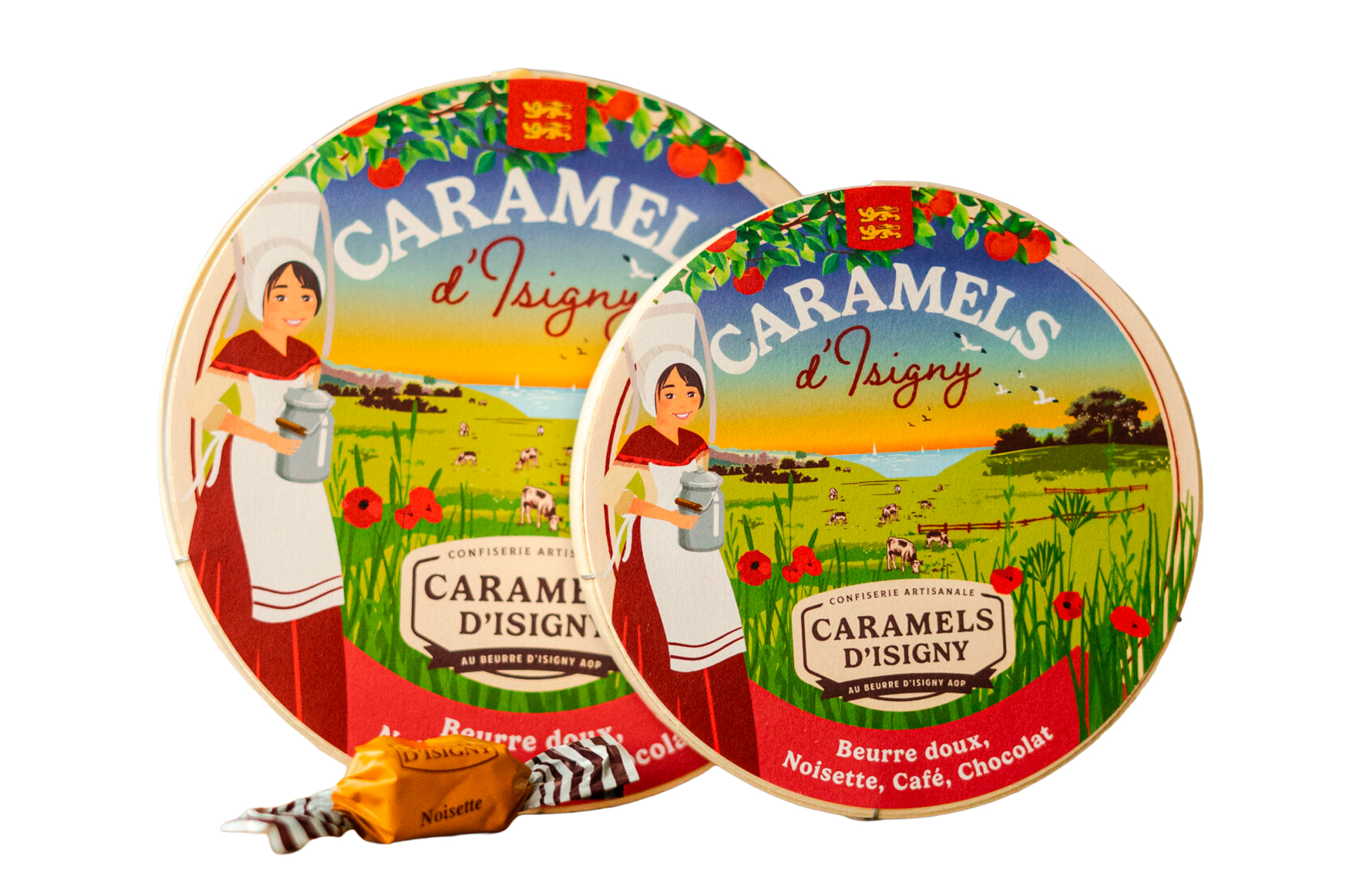 Boîte Ronde Caramels Assortiment Tradition de Caramels d'Isigny
