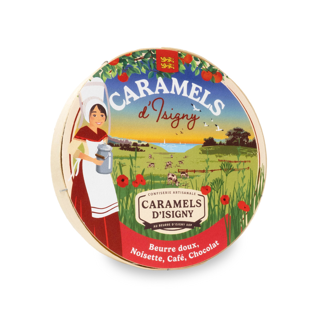 Boîte ronde Caramels Assortiment Tradition de Caramels d'Isigny 75g