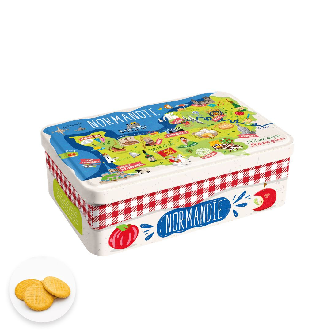 Boite Sablés carte de Normandie 225g