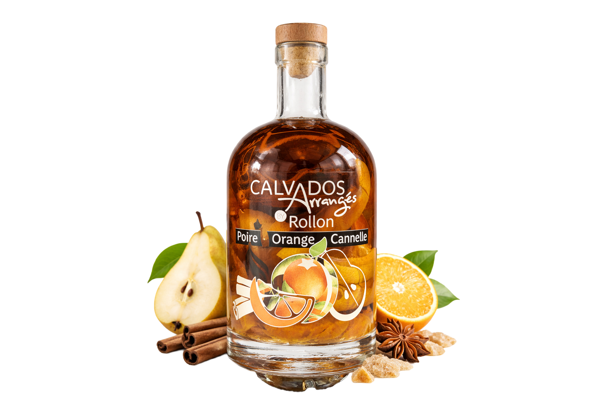 🍐🍊🌿 Calvados arrangé Poire, Orange & Cannelle – Rollon