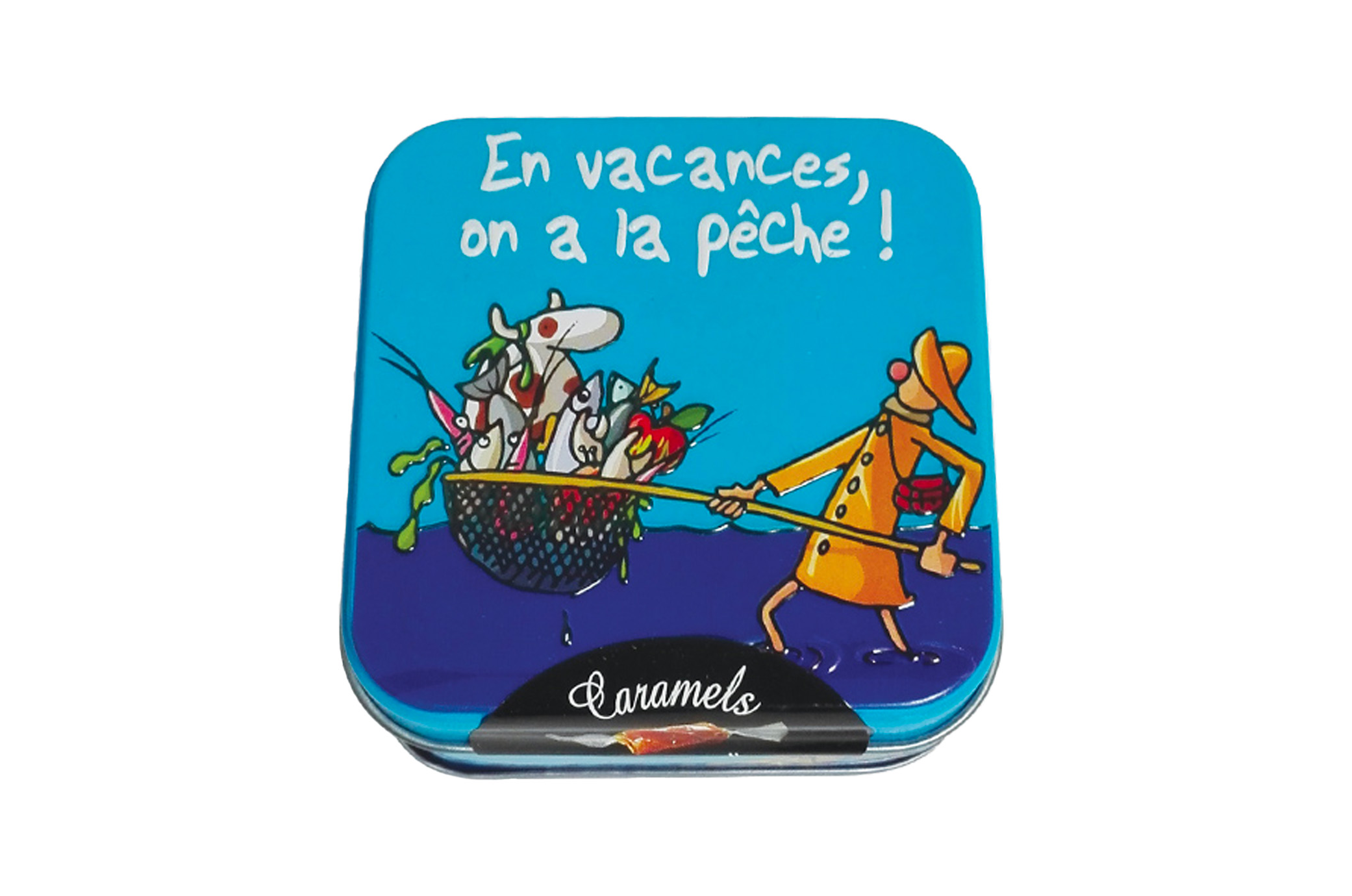 Boîte Demi-Sucrette “On a la Pêche HiHiHi” – Caramels au Beurre Salé et à la Fleur de Sel – Maison DV