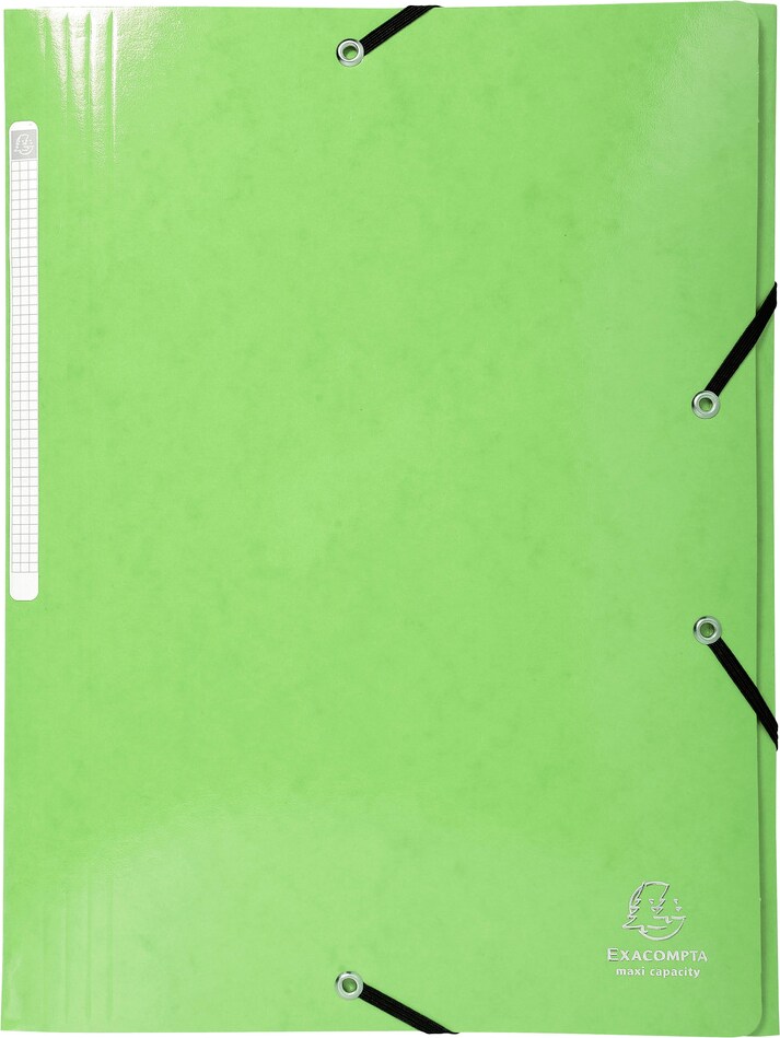 📁 Chemise à Élastiques Exacompta – 3 Rabats – Carte Lustrée – 24 × 32 cm Vert clair
