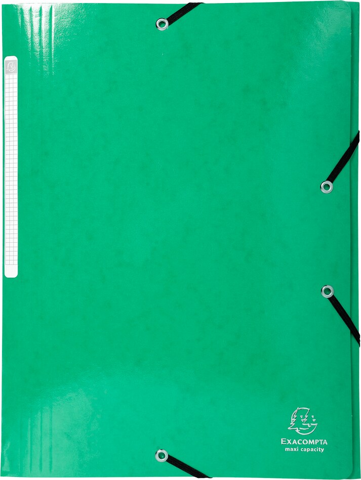 📁 Chemise à Élastiques Exacompta – 3 Rabats – Carte Lustrée – 24 × 32 cm Vert foncé
