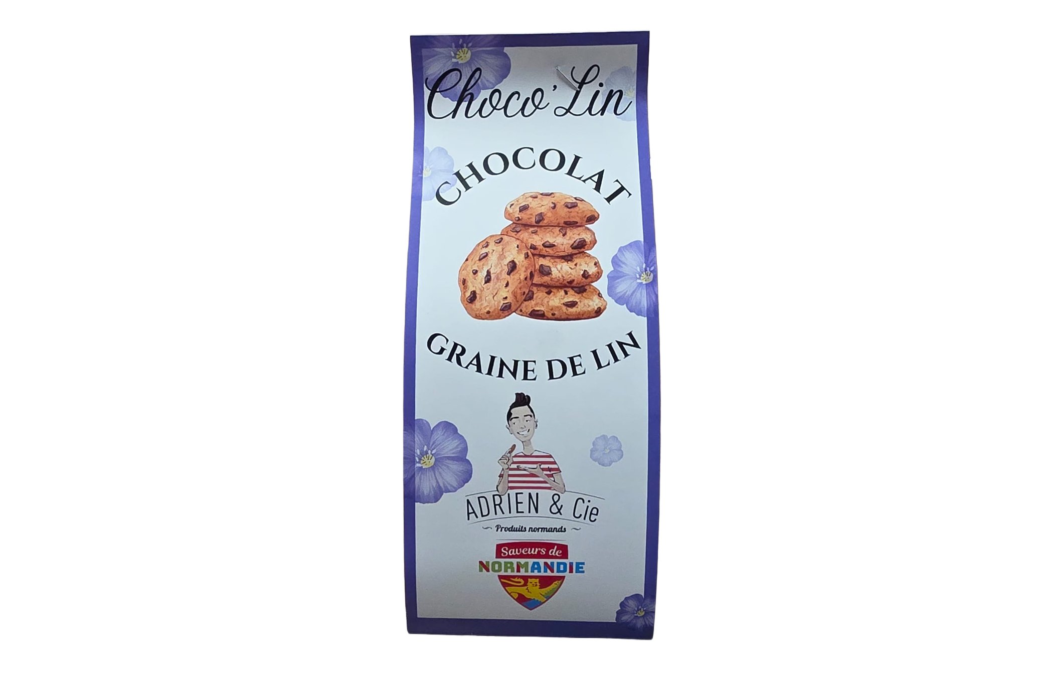 Choco’Lin – Sablés aux pépites de chocolat et graines de lin – Adrien & Cie – 130 g