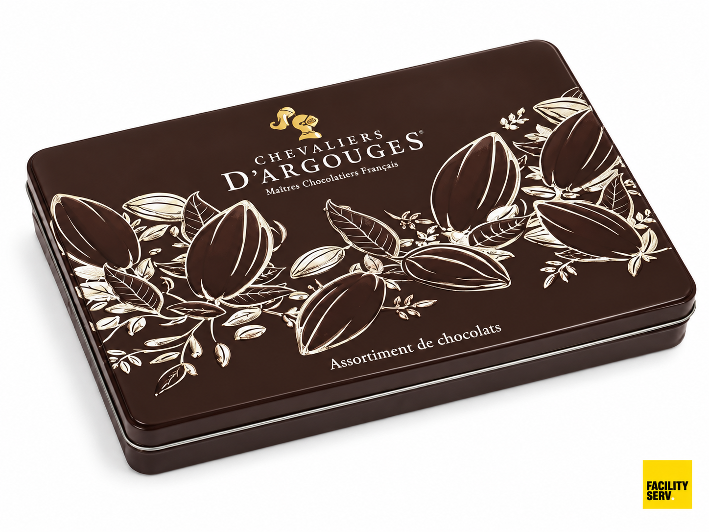 Coffret Métal  — Assortiment de chocolats au lait, noirs et blancs — Chevaliers d’Argouges — 300 g