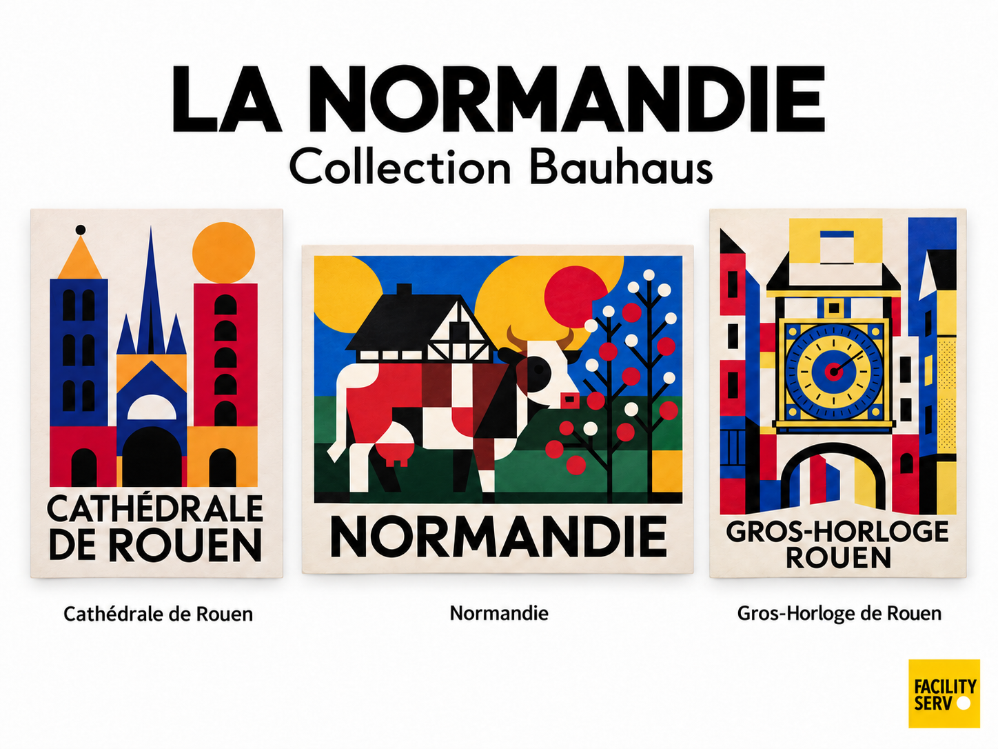 Collection de cartes postales « La Normandie » — Collection Bauhaus — 3 modèles