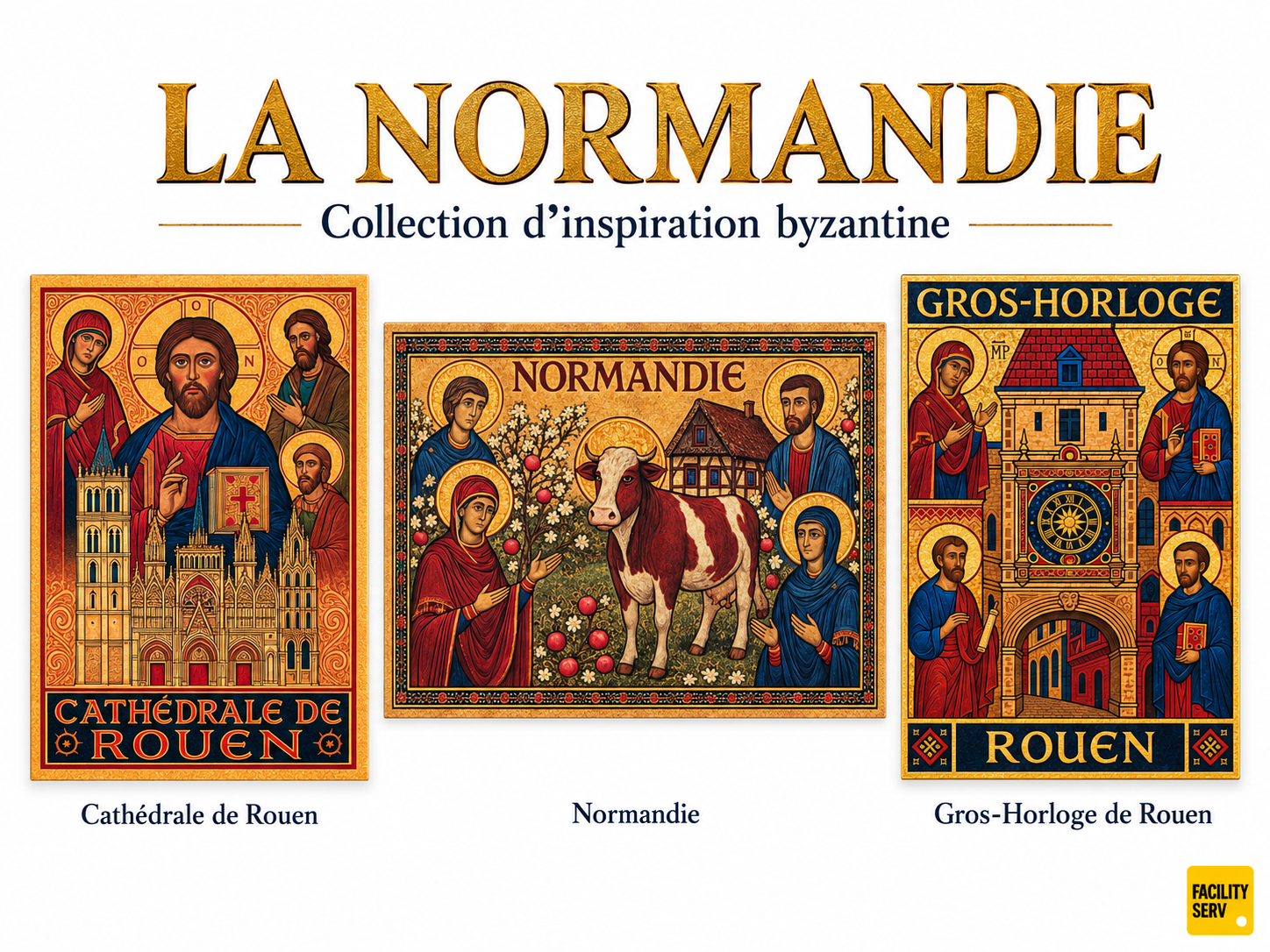 Collection de cartes postales « La Normandie » — Collection d’inspiration byzantine — 3 modèles