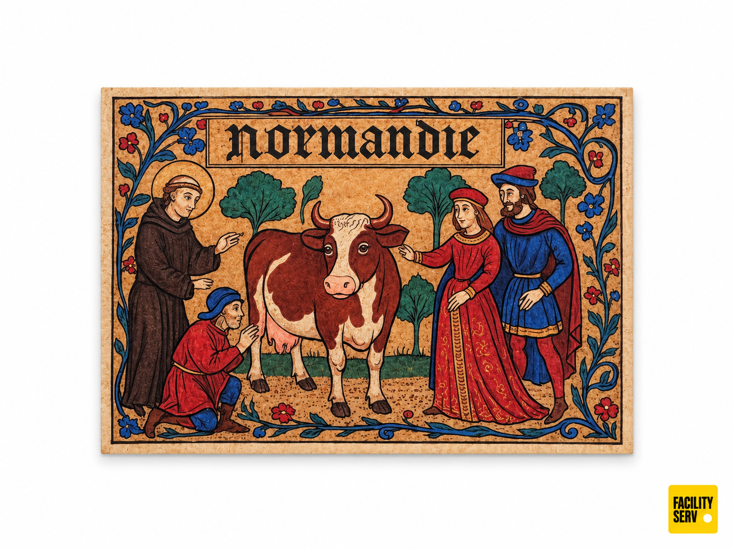 Collection de cartes postales « La Normandie » — Collection Enluminure — Vache