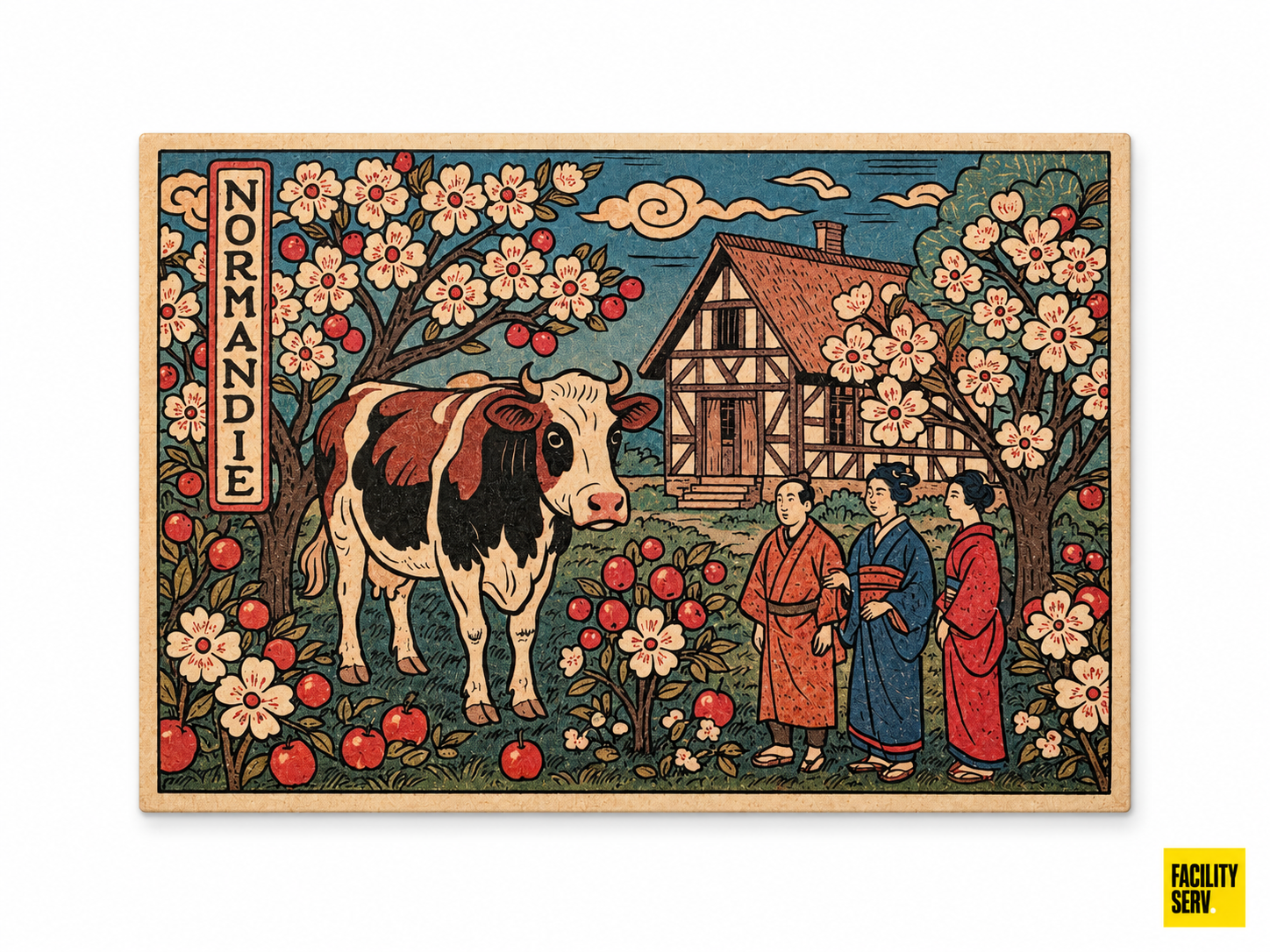 Collection de cartes postales « La Normandie » — Collection Estampe japonaise — Vache