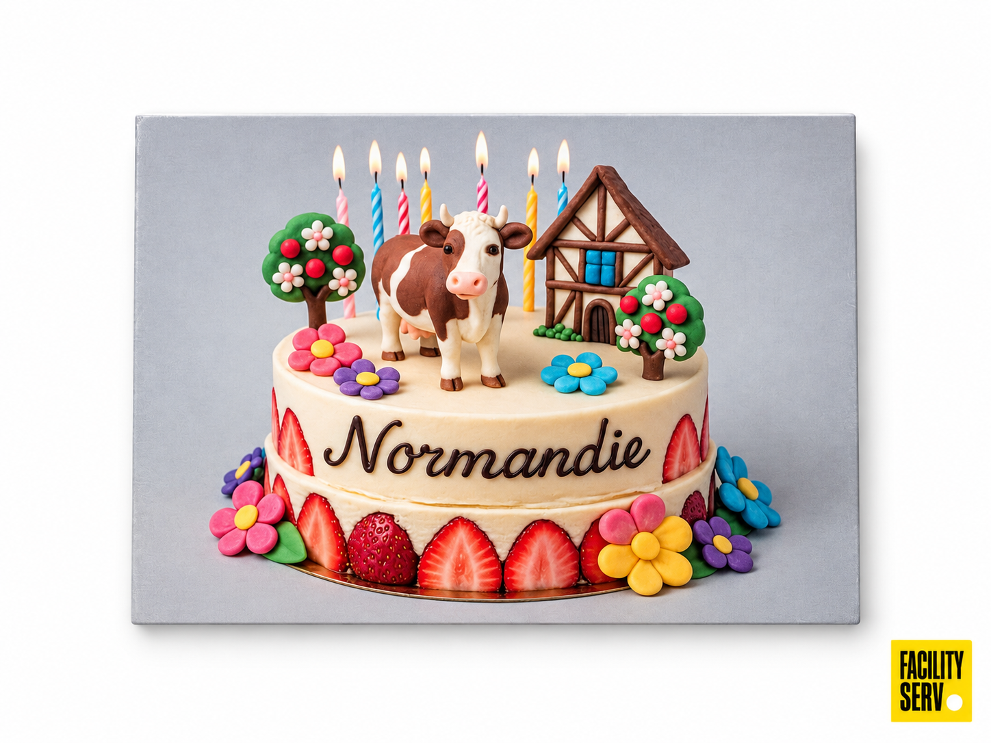 Collection de cartes postales « La Normandie » — Collection Gâteau d’anniversaire — Vache
