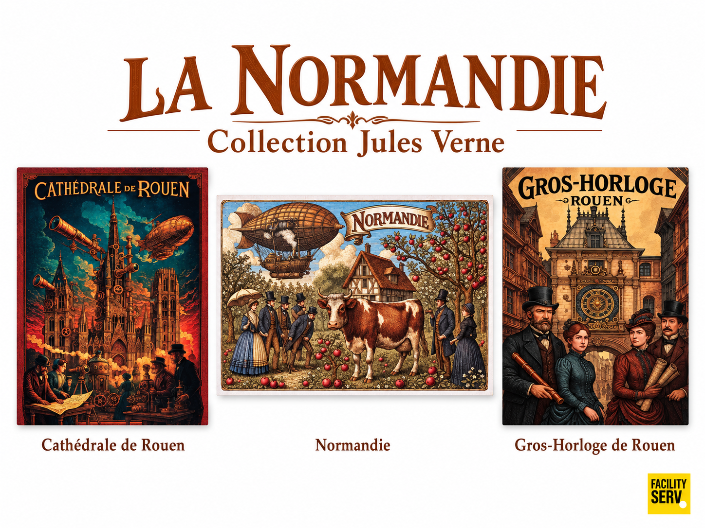 Collection de cartes postales « La Normandie » — Collection Jules Verne — 3 modèles