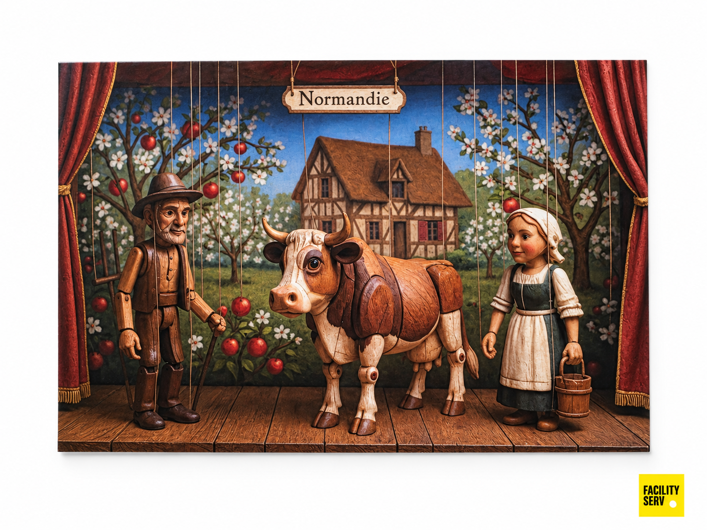 Collection de cartes postales « La Normandie » — Collection Marionnettes à fils — Vache