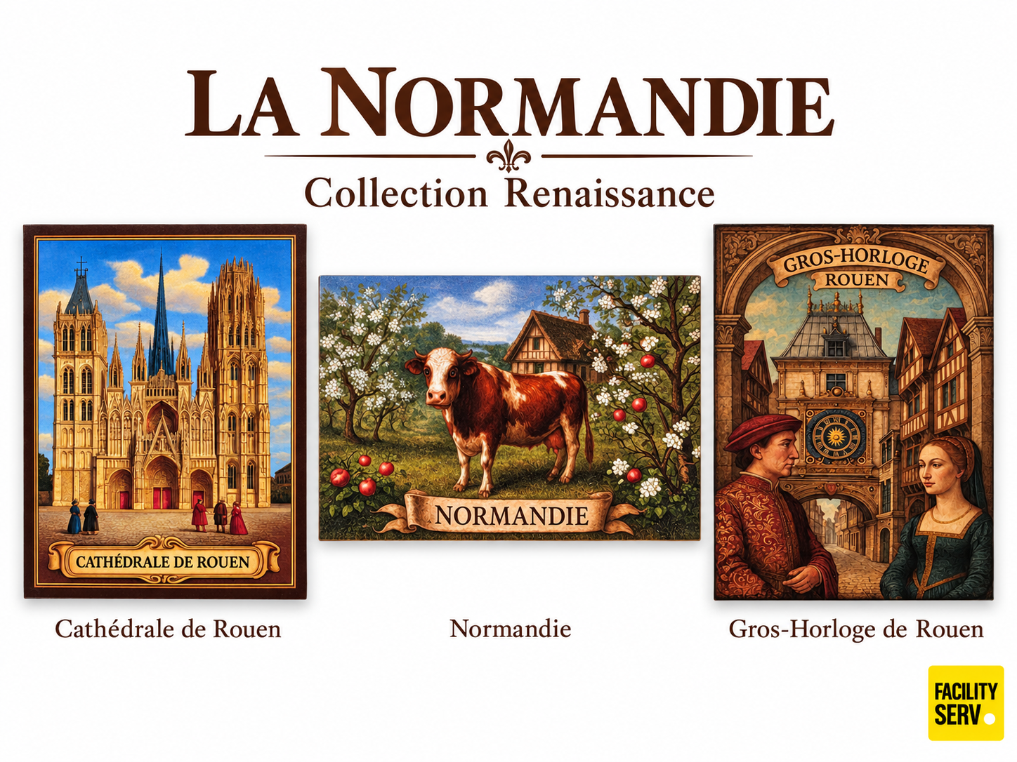 Collection de cartes postales « La Normandie » — Collection Renaissance — 3 modèles
