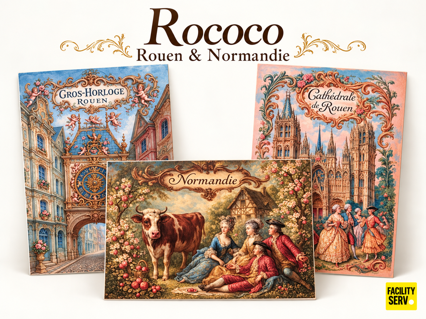 Collection de cartes postales « La Normandie » — Collection Rococo — 3 modèles