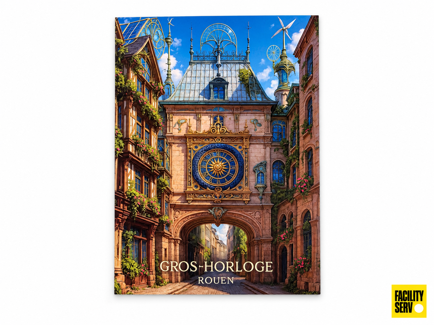 Collection de cartes postales « La Normandie » — Collection Solarpunk — Gros-Horloge
