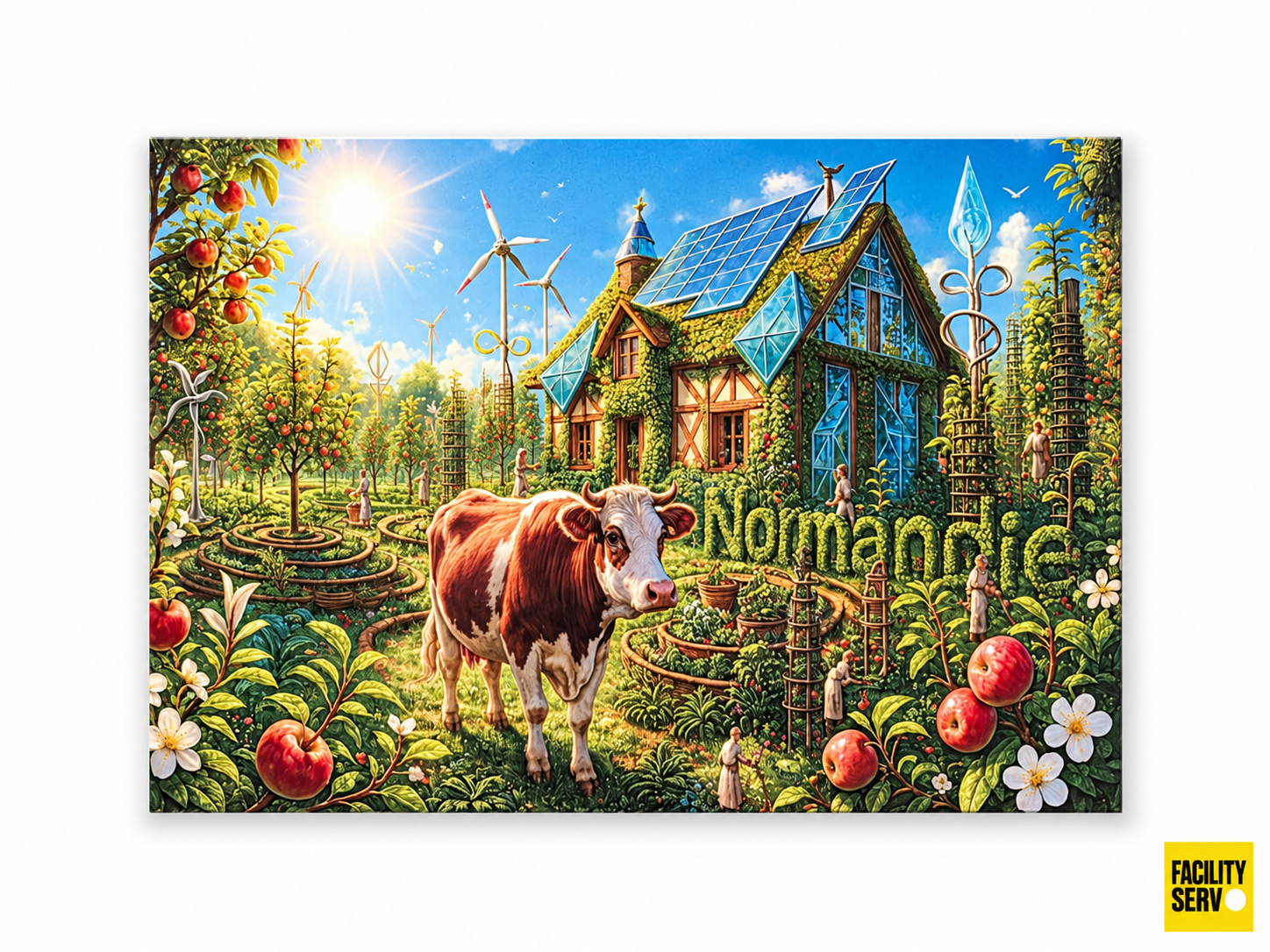 Collection de cartes postales « La Normandie » — Collection Solarpunk — Vache