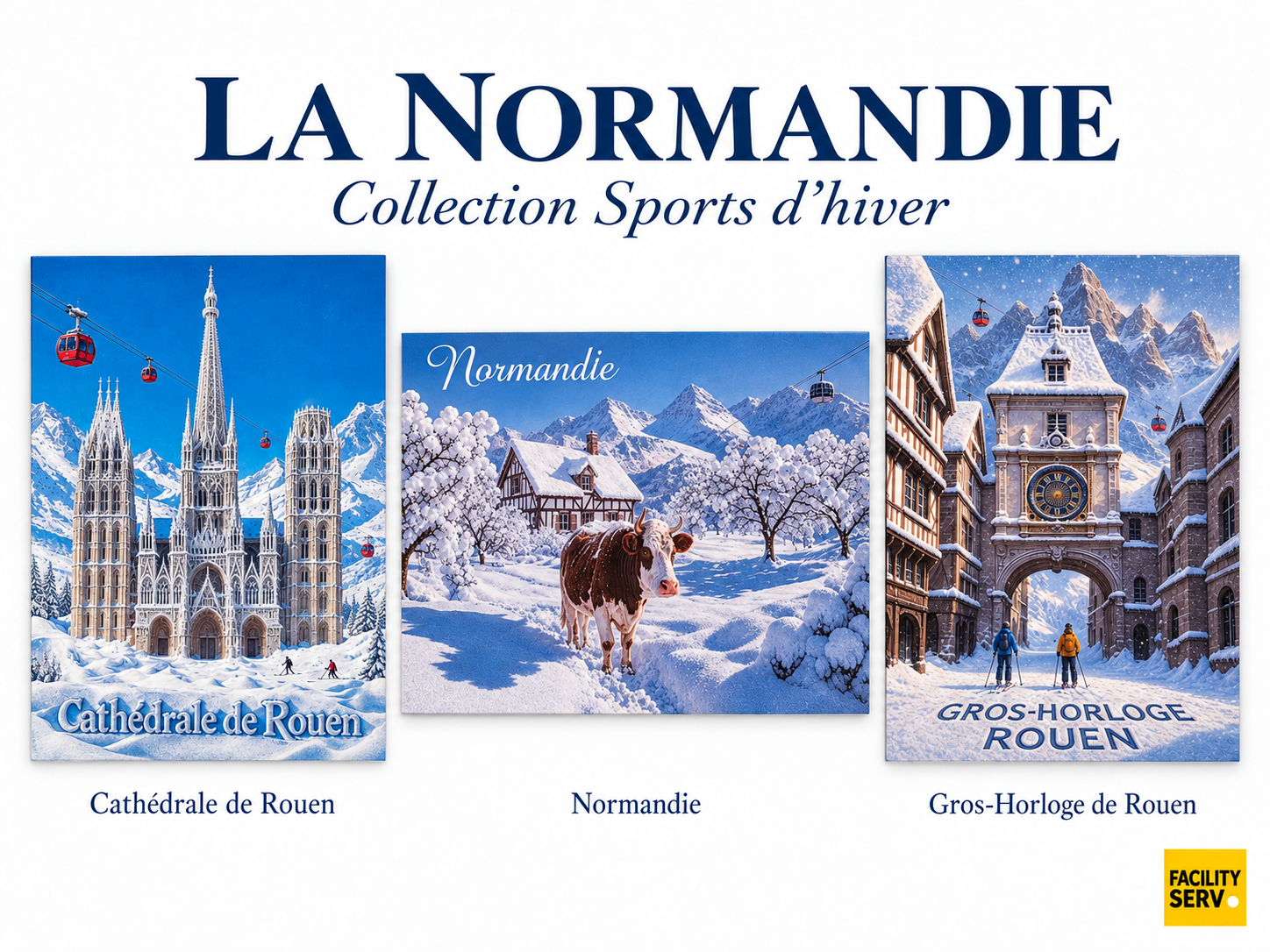 Collection de cartes postales « La Normandie » — Collection Sports d’hiver — 3 modèles
