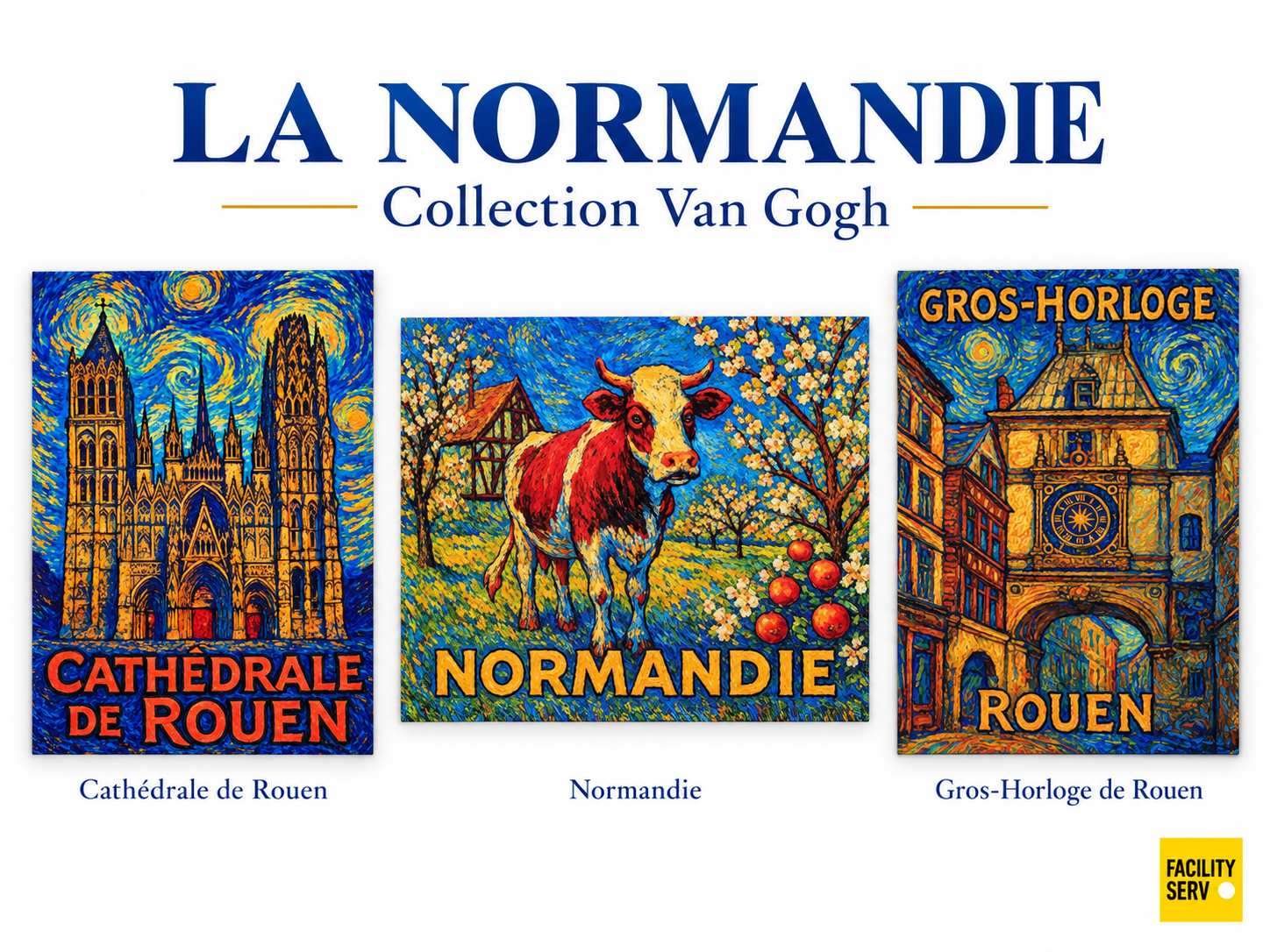 Collection de cartes postales « La Normandie » — Collection Van Gogh — 3 modèles