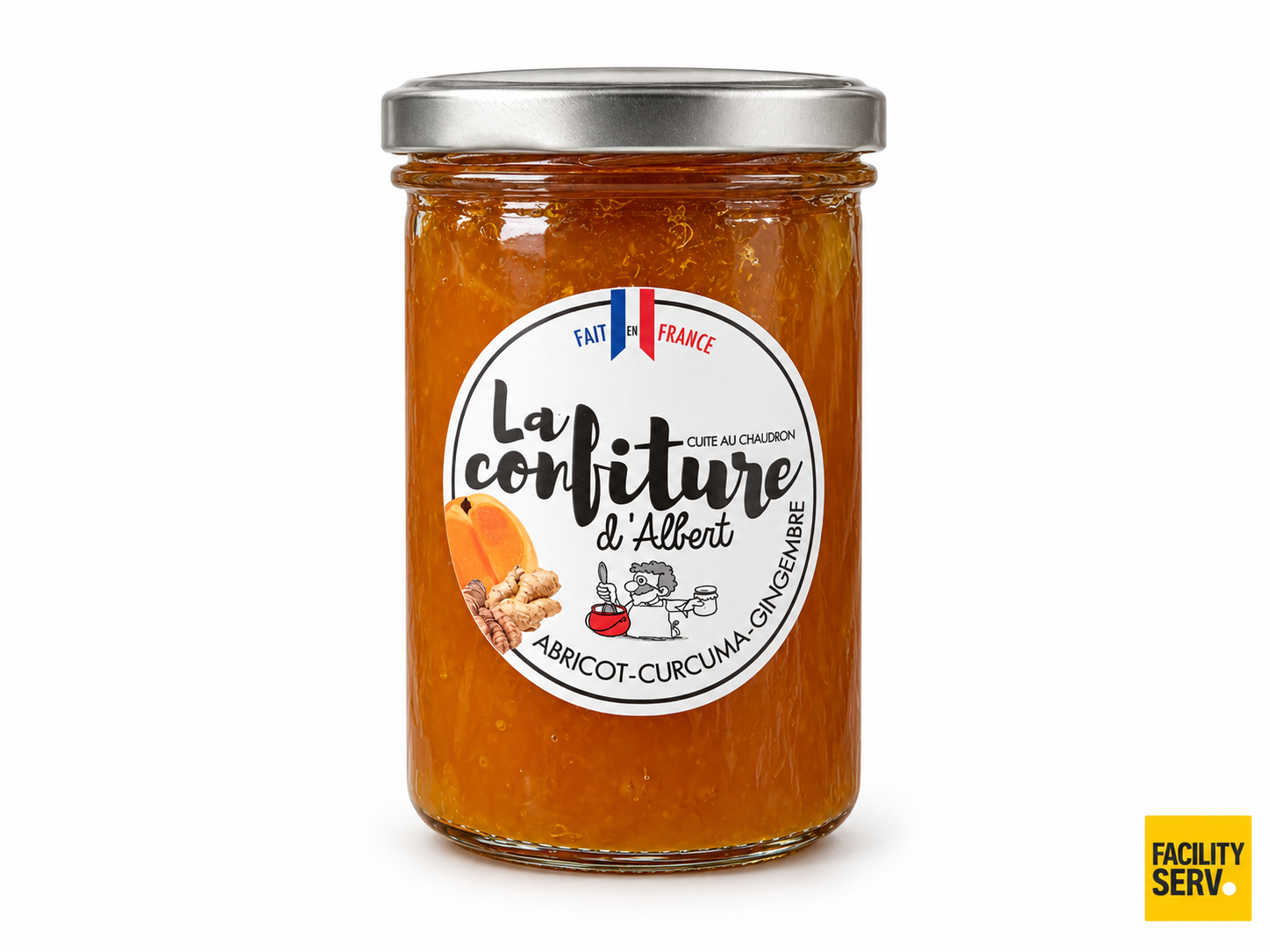 Confiture bio abricot, curcuma et gingembre — La Confiture d’Albert — 240 g