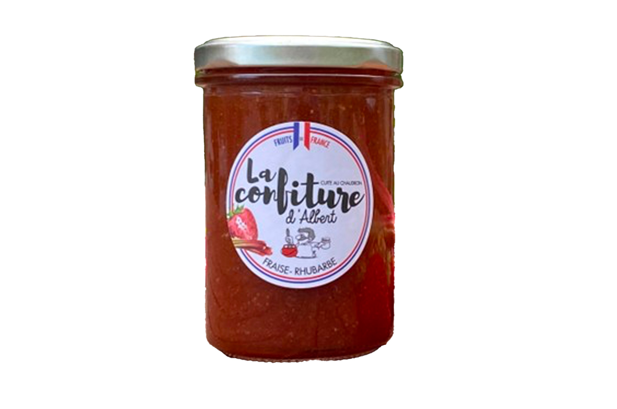 Confiture BIO de Fraise rhubarbe 240g (Les confitures d'Albert)
