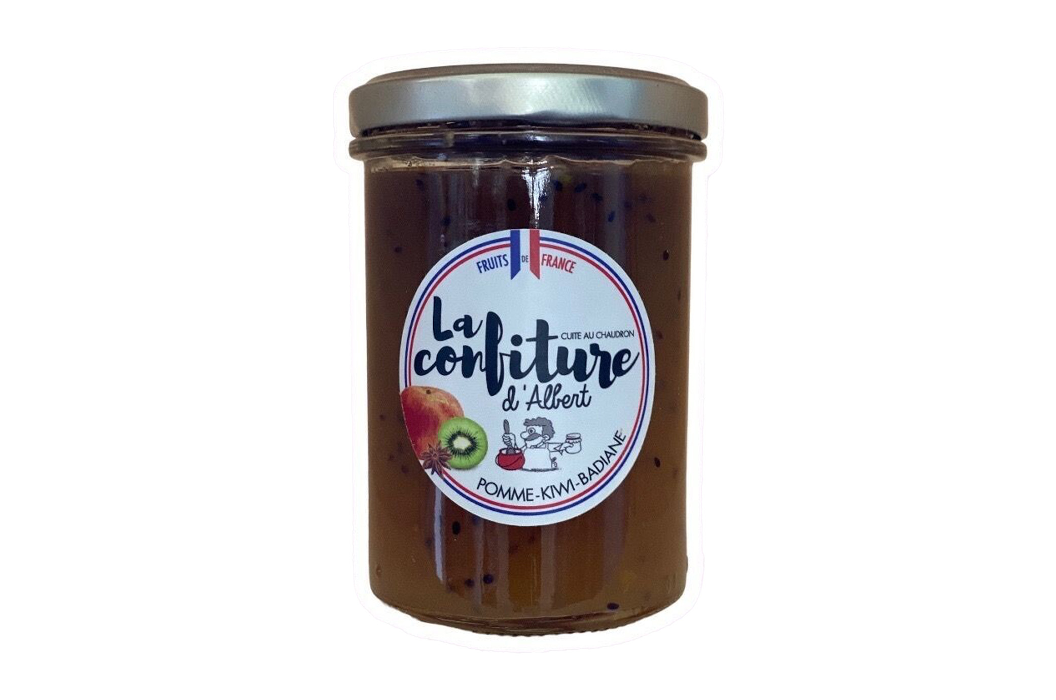 Confiture BIO de pomme kiwi badiane 230g (Les confitures d'Albert)