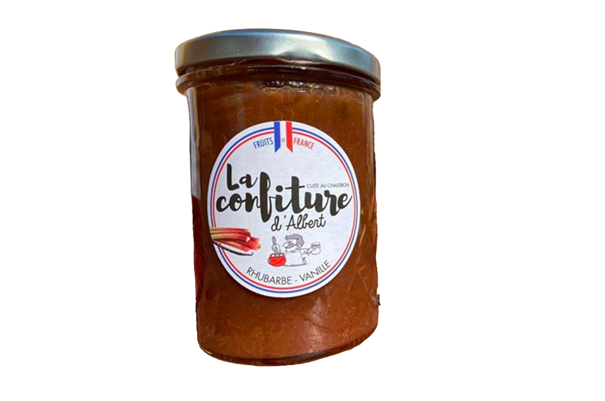 Confiture BIO de Rhubarbe vanille 240g (Les confitures d'Albert)