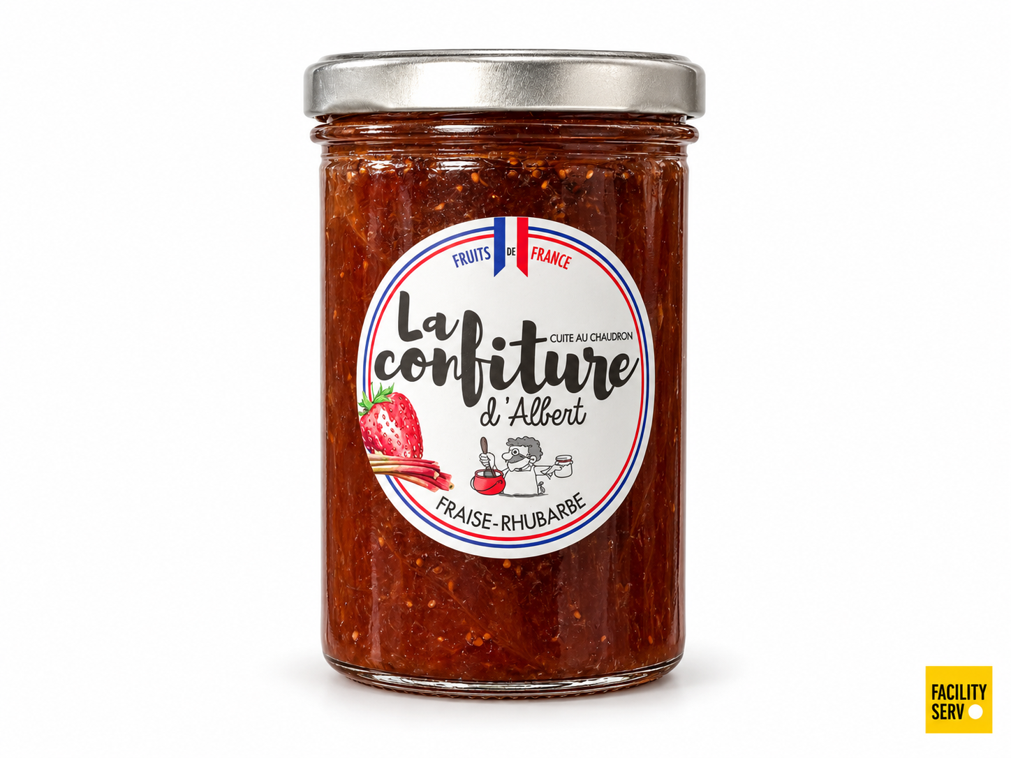 Confiture bio fraise et rhubarbe — La Confiture d’Albert — 240 g