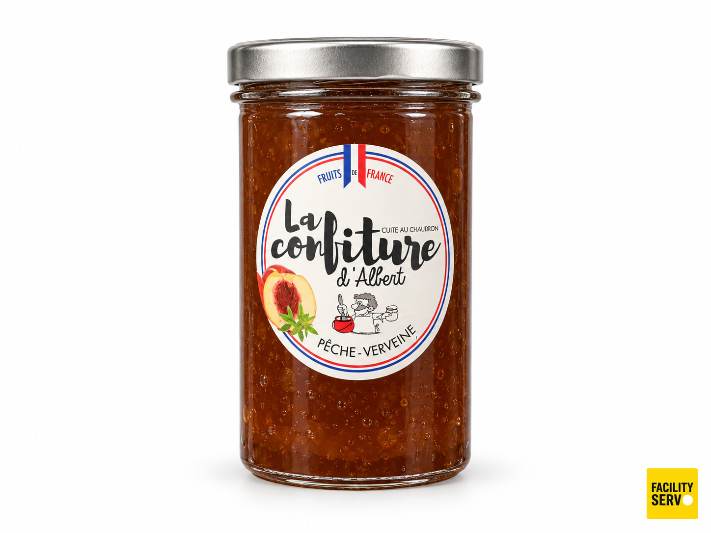 Confiture bio pêche et verveine — La Confiture d’Albert — 240 g