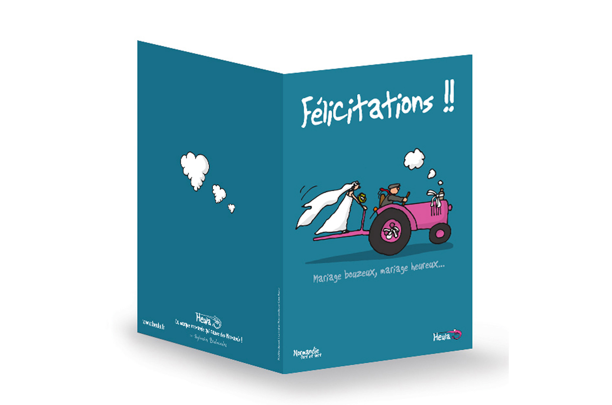 CP Souhait MARIAGE BOUZEUX avec enveloppe