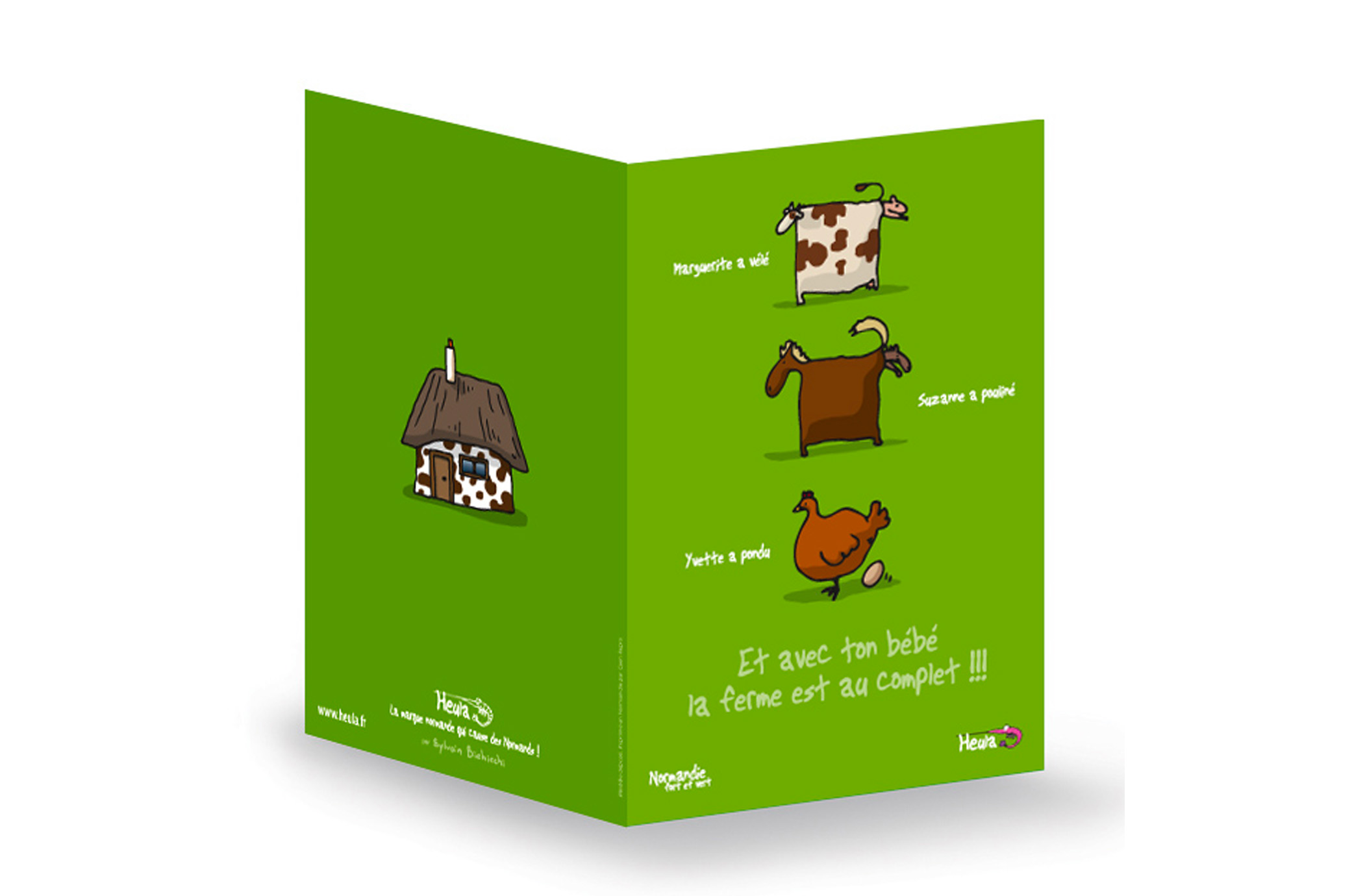 CP souhait Naissance ANIMAUX avec enveloppe