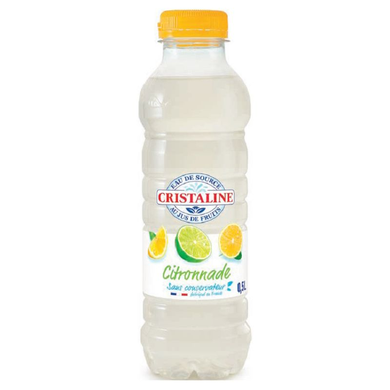 Eau de source plate aromatisée citronnade CRISTALINE 50cl