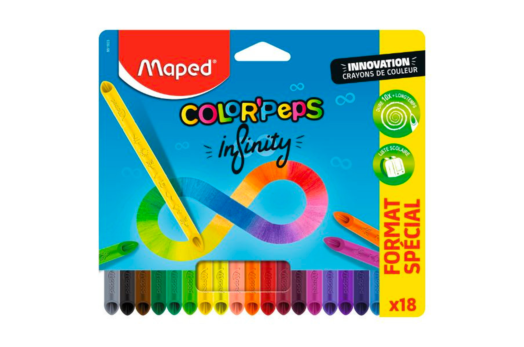 ✏️ Étui de 18 crayons de couleur Color’Peps Infinity – Format Promo – Maped