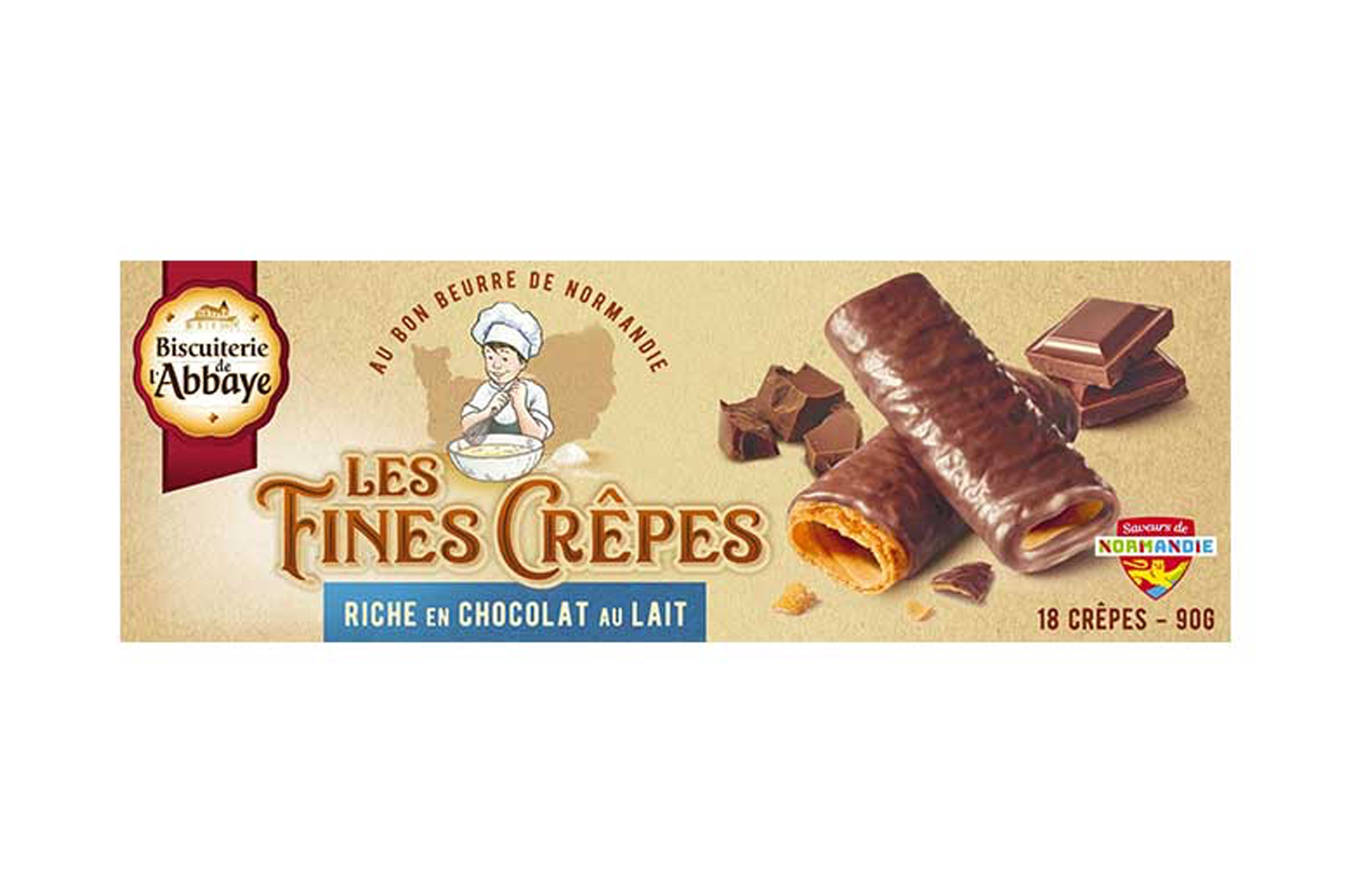 🍫🥞 Fines Crêpes Chocolat au Lait 90g – Biscuiterie de l’Abbaye