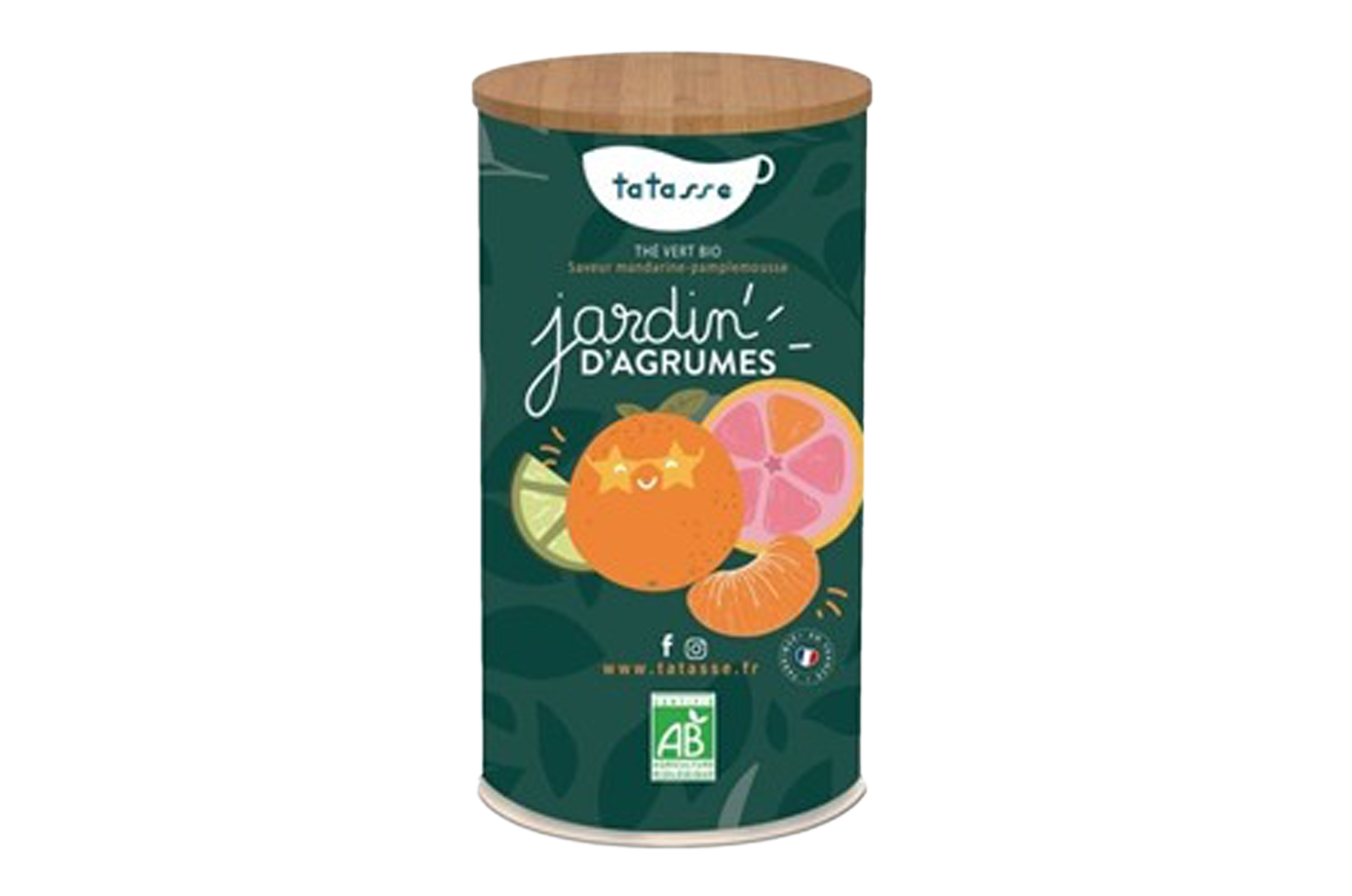 Jardin d'Agrumes - Thé vert bio saveur mandarine-pamplemousse 100g