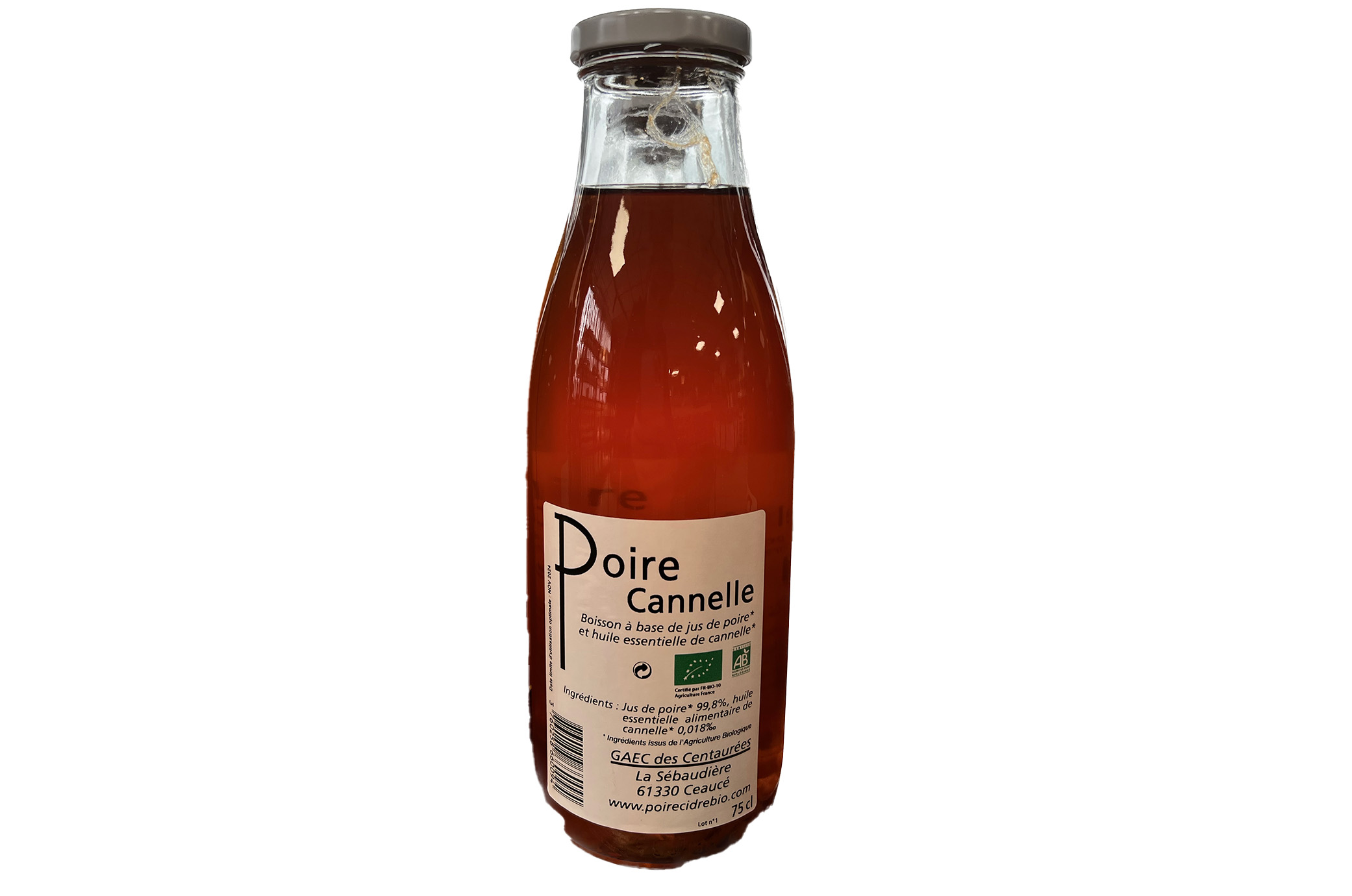 Jus de Poire & Cannelle BIO – 75 cl – GAEC des Centaurées