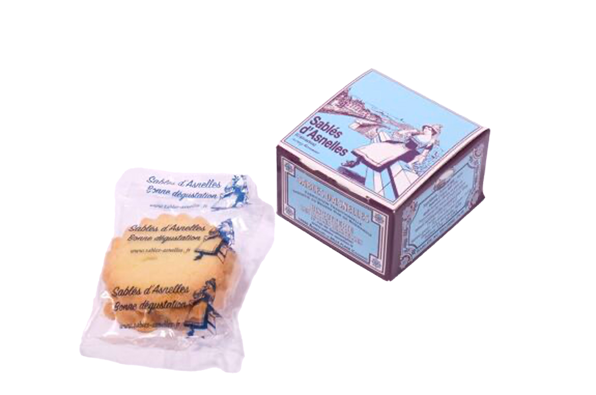 💙🍪 Mini Boîte Bleue “La Normandie” – Sablés Pur Beurre 37g – Les Sablés d’Asnelles