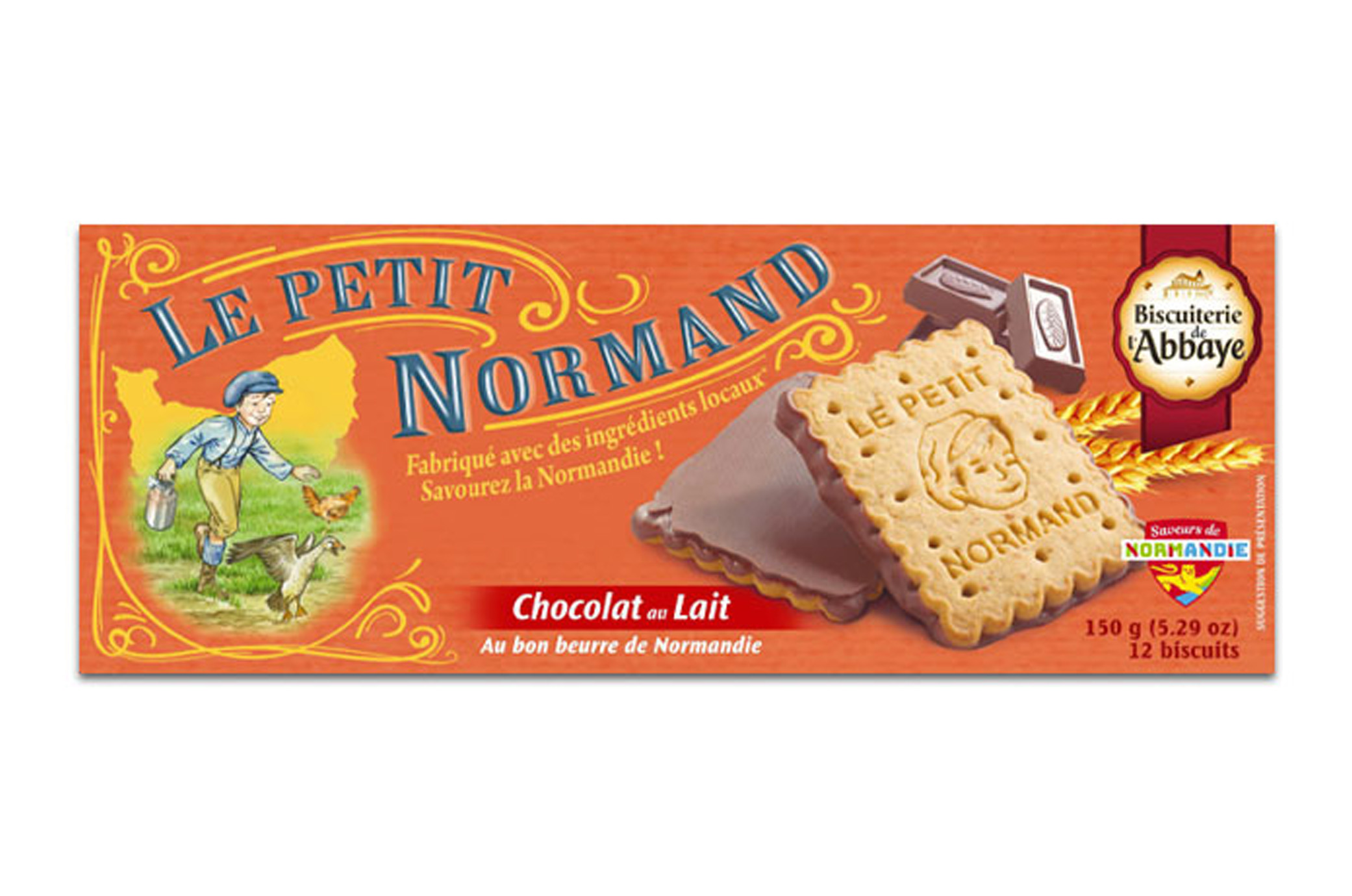 Le Petit Normand nappé chocolat lait 150g - Biscuiterie de l'Abbaye