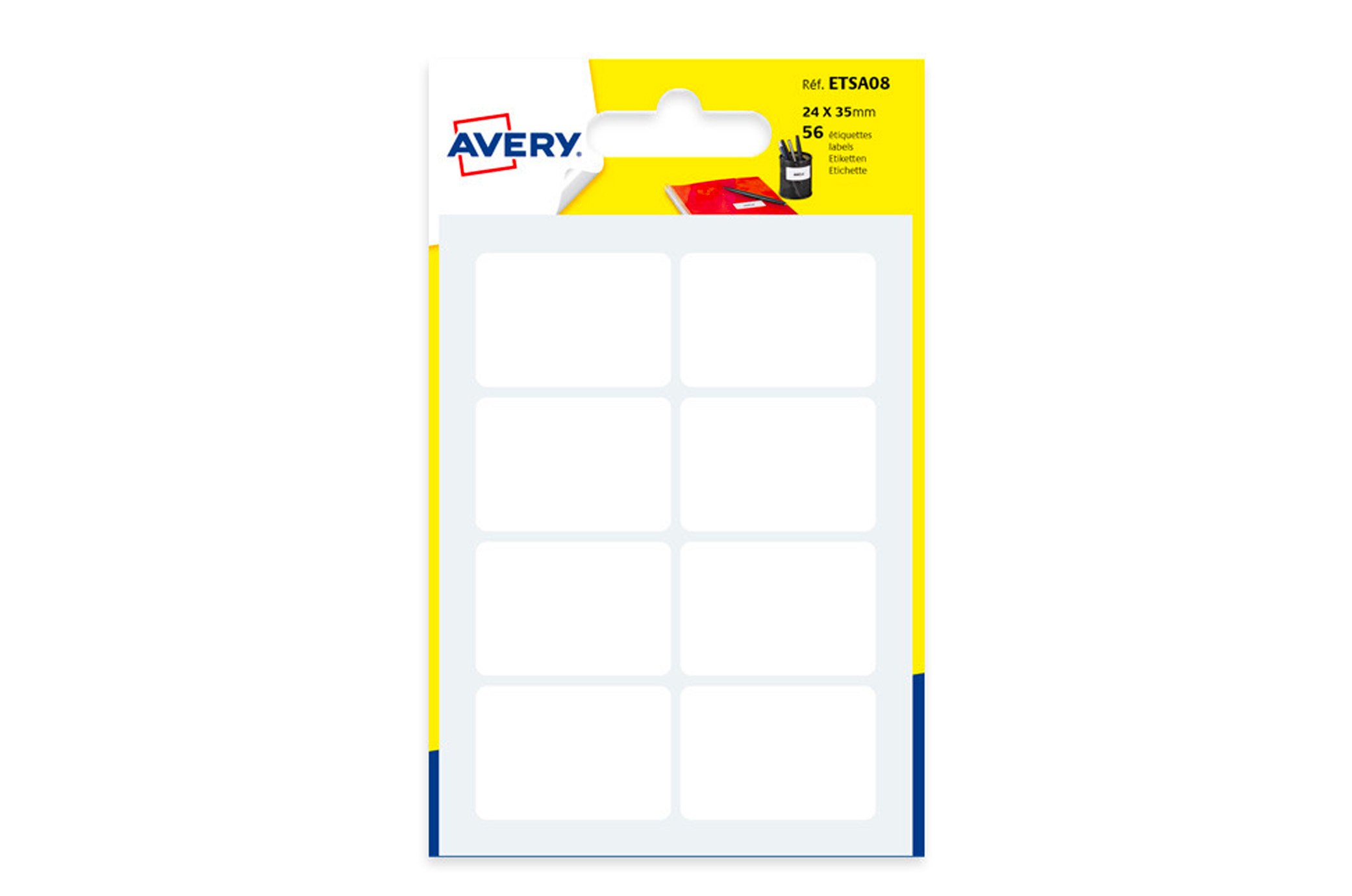 🏷️ Lot de 10 sachets de 56 étiquettes blanches 24 × 35 mm – Avery