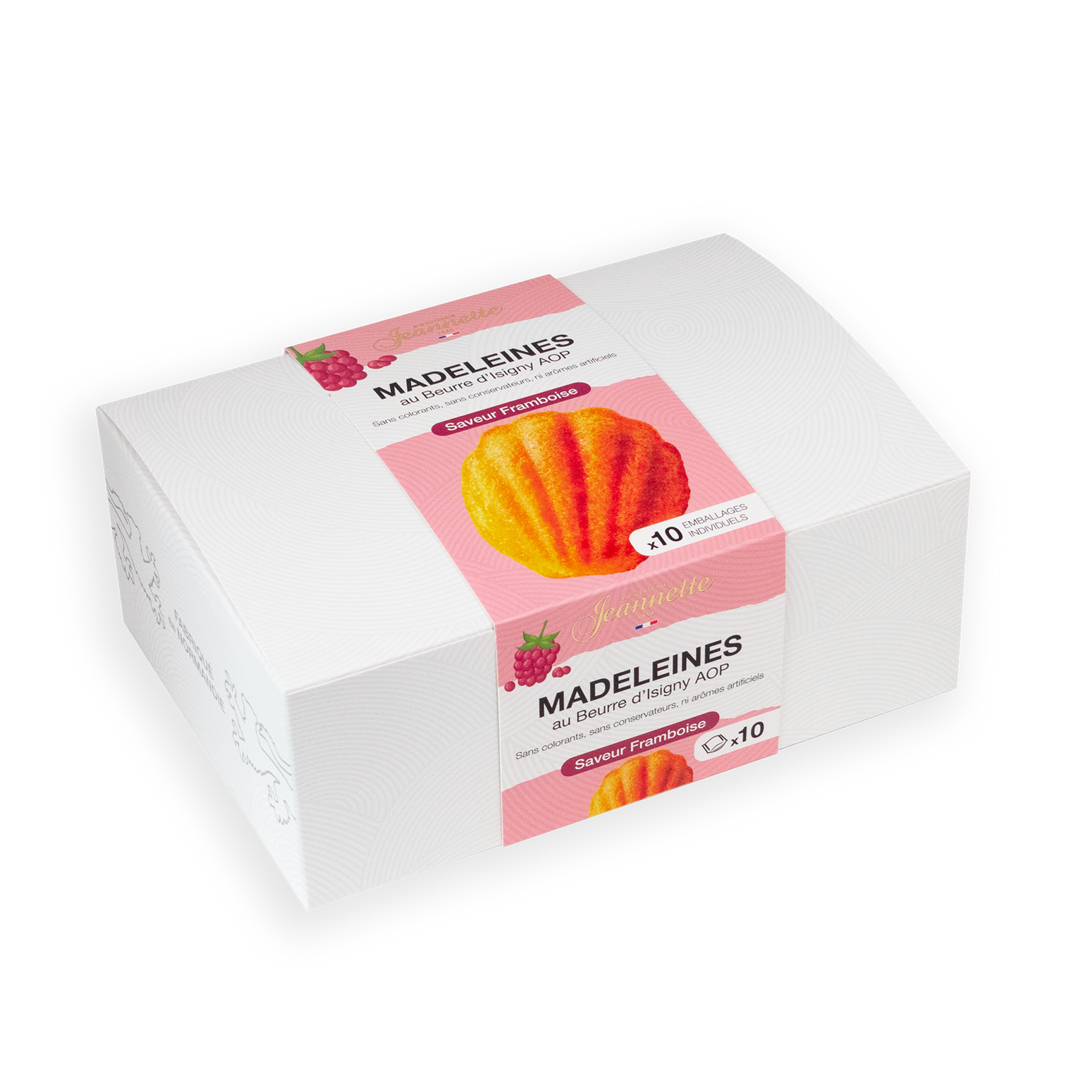 Madeleines Saveur Framboise | Boîte Blanche 250g