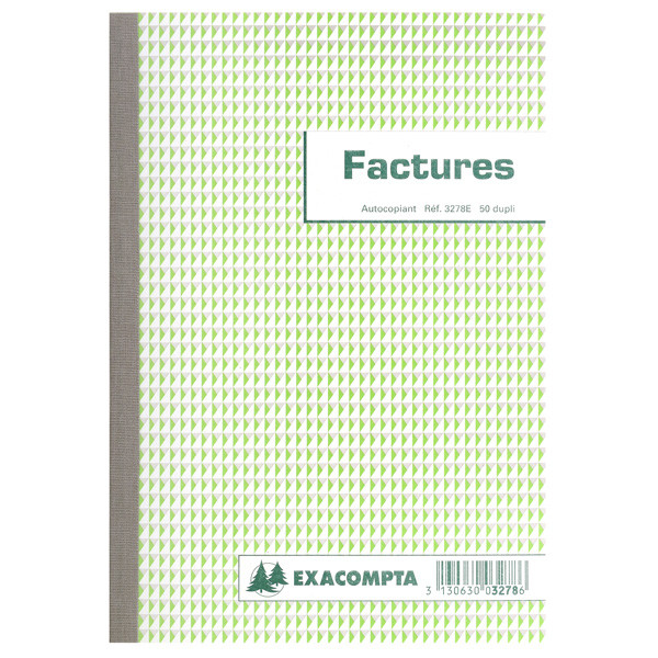 🧾 Manifold Factures avec TVA Exacompta – 21 × 14,8 cm – 50 feuillets autocopiants