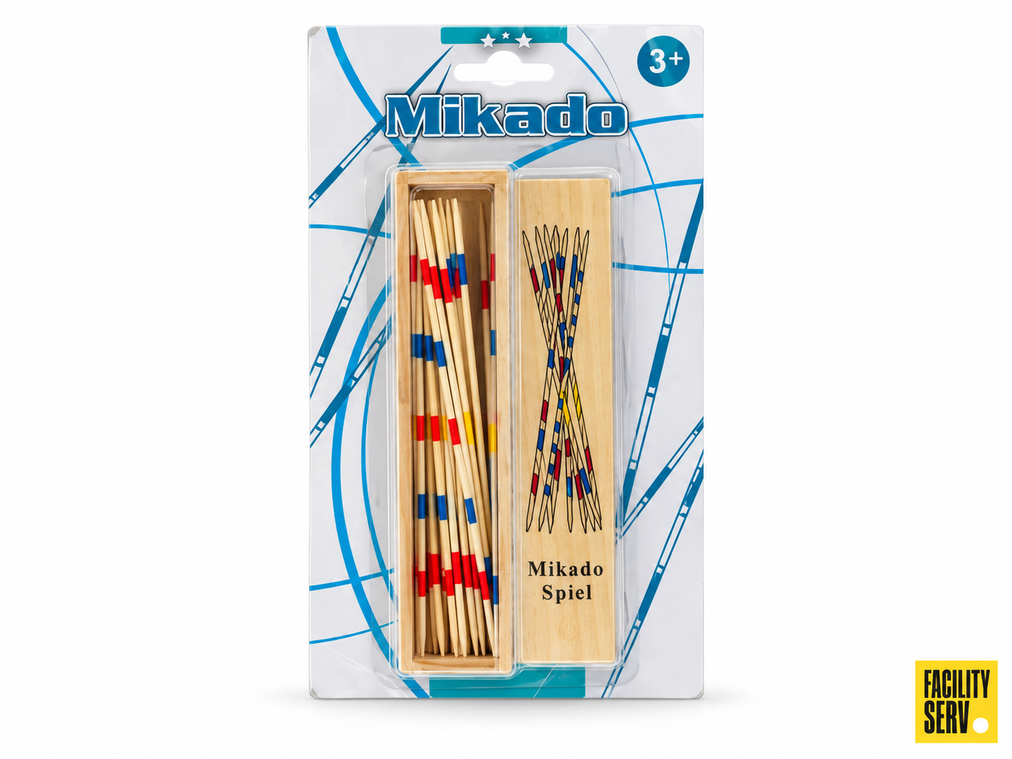 Mikado en bois — Baguettes de 18 cm — Plumier en bois
